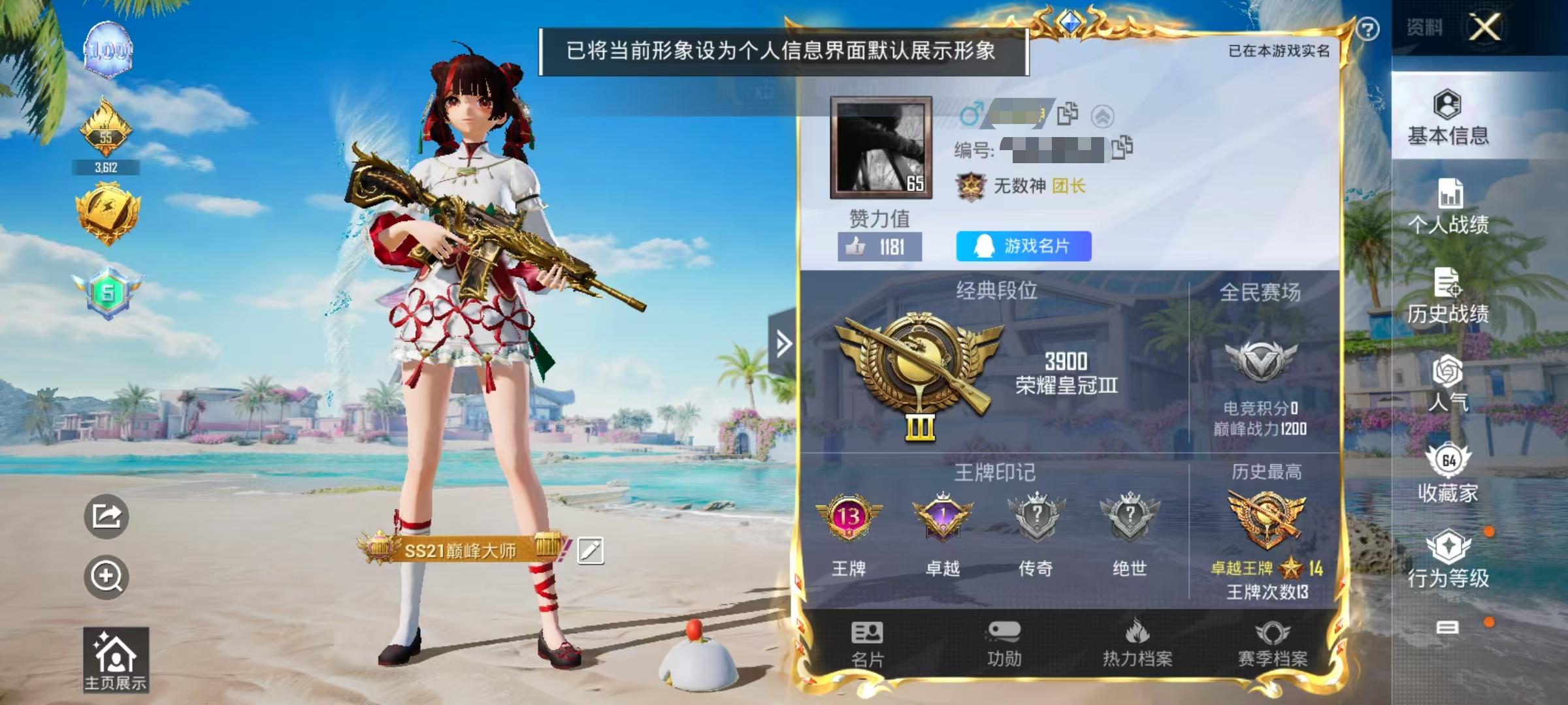HPSJ3276455和平精英账号详情图2