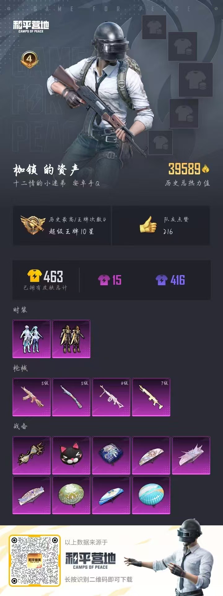 HPSJ3276486和平精英账号详情图3