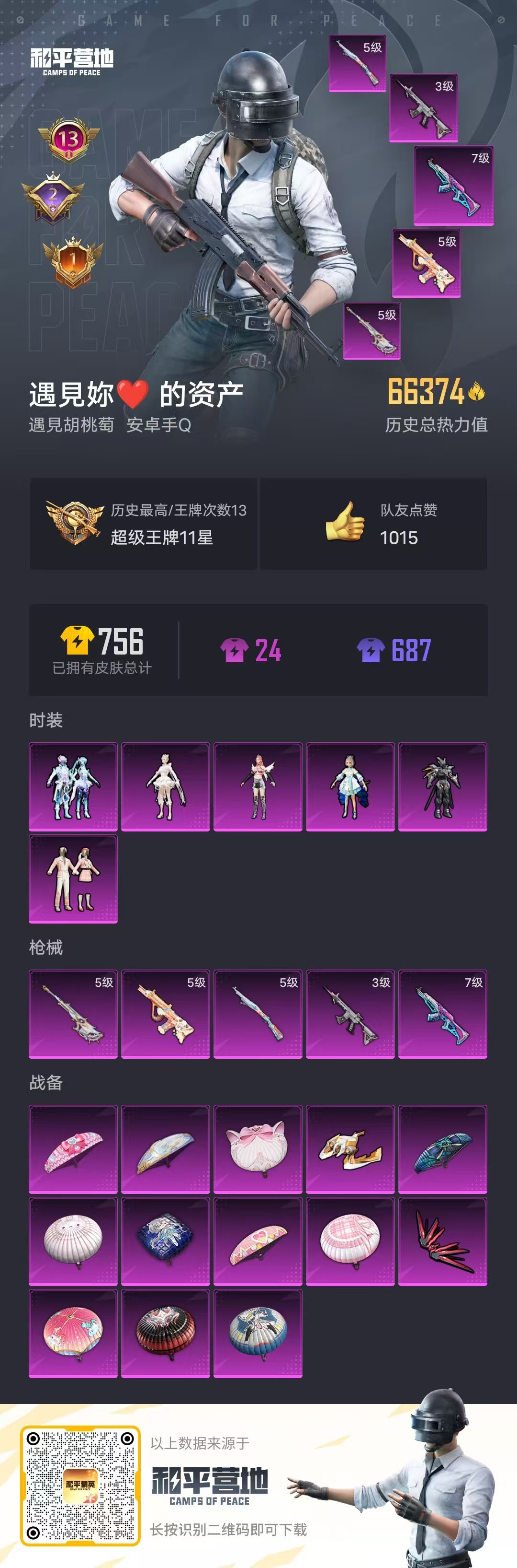 HPSJ3283077和平精英账号详情图2