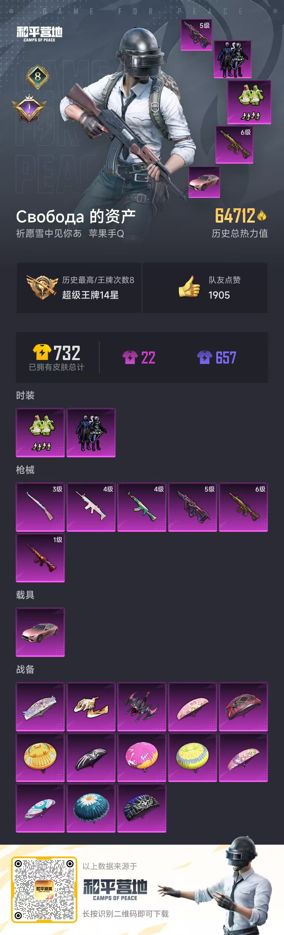 HPSJ3283019和平精英账号详情图2