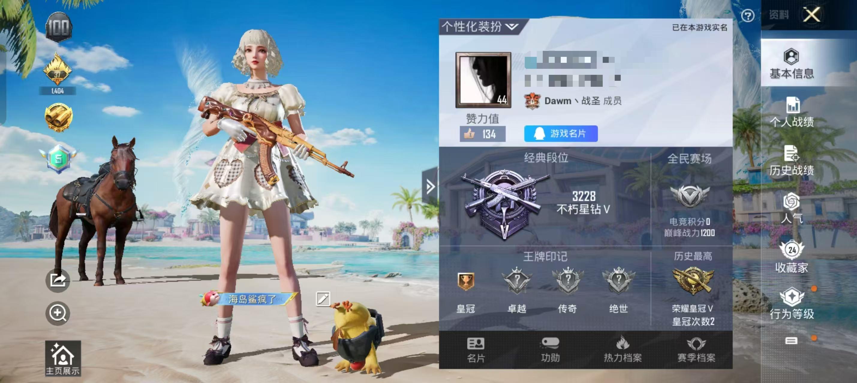HPSJ3288575和平精英账号详情图2