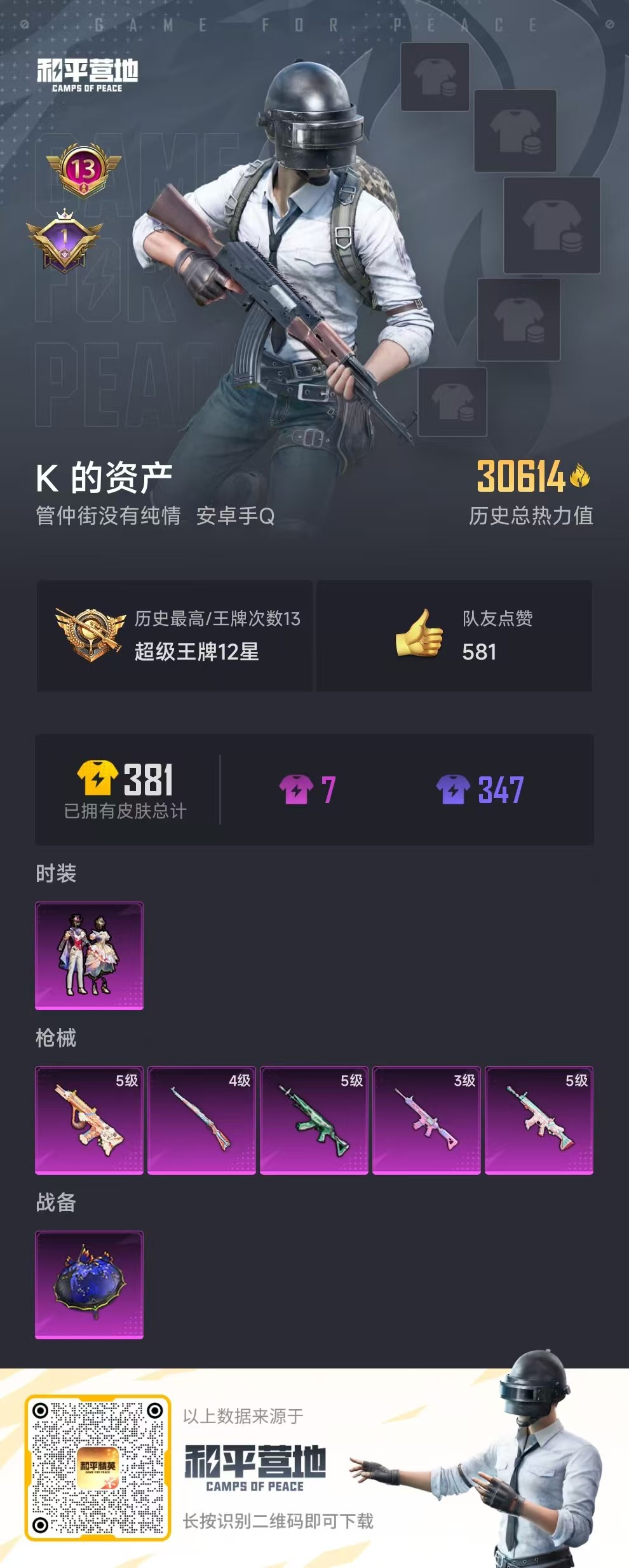 HPSJ3283828和平精英账号详情图3