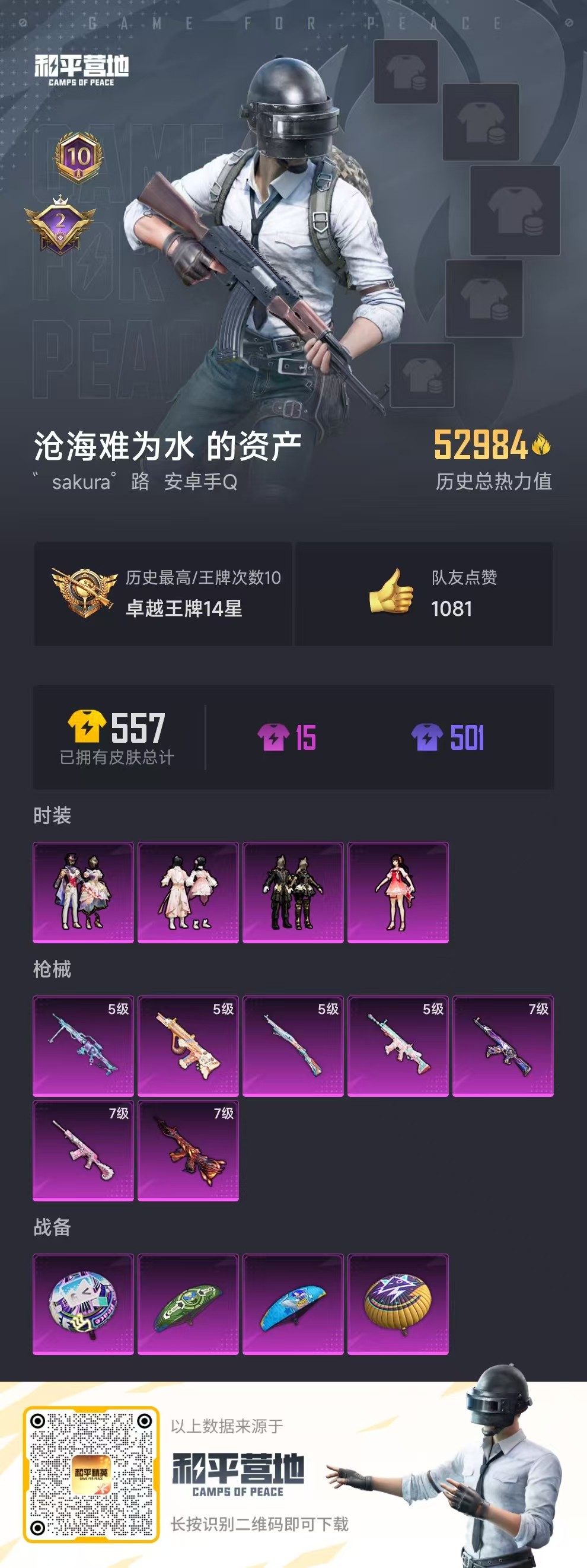 HPSJ3283714和平精英账号详情图2