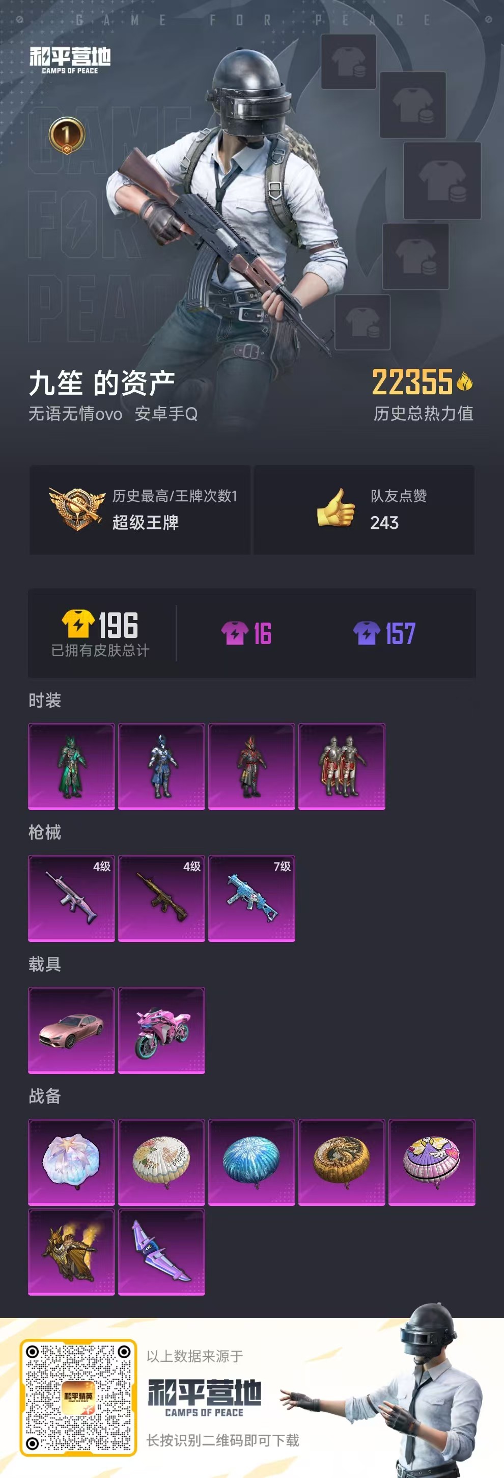 HPSJ3283788和平精英账号详情图3
