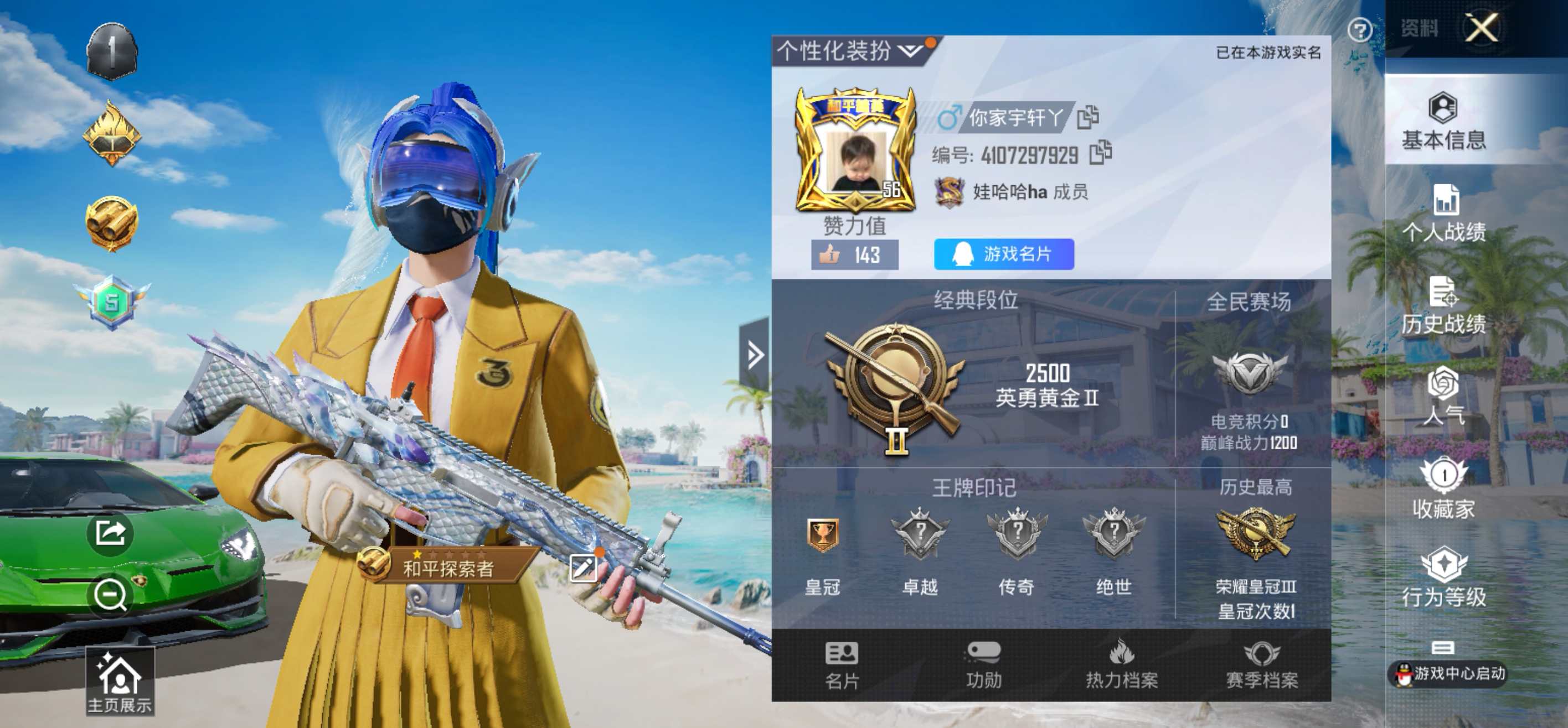 HPCMW3305425和平精英账号详情图2