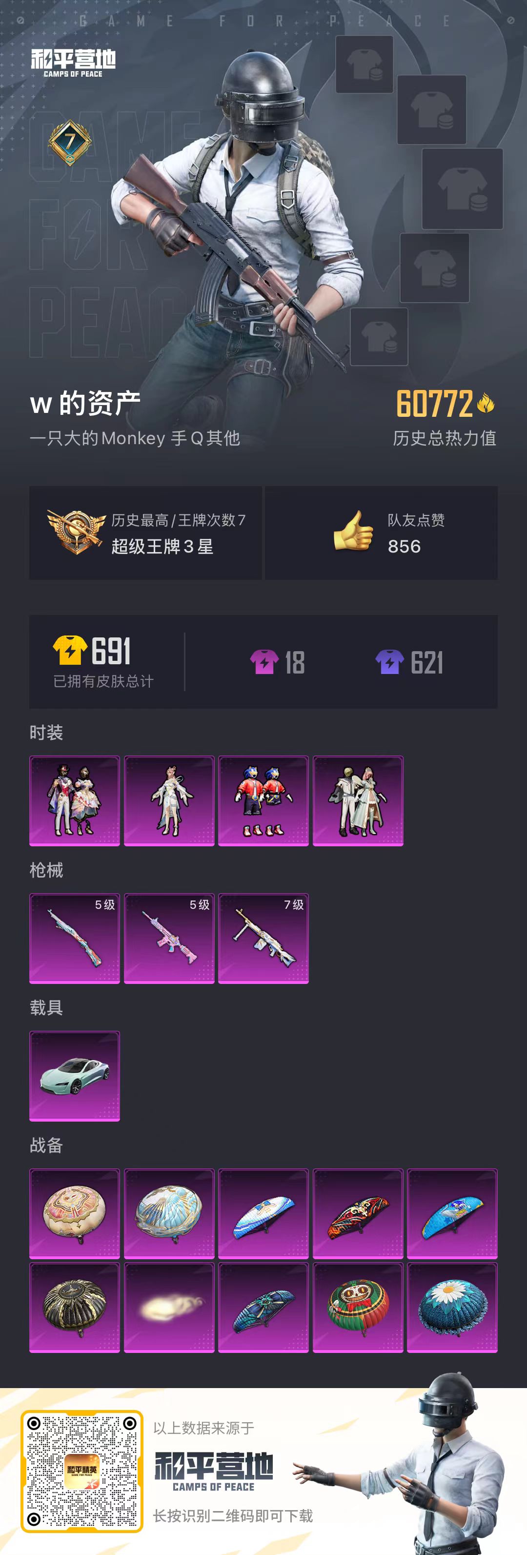 HPSJ3285825和平精英账号详情图3 HPSJ3285825和平精英账号详情图3