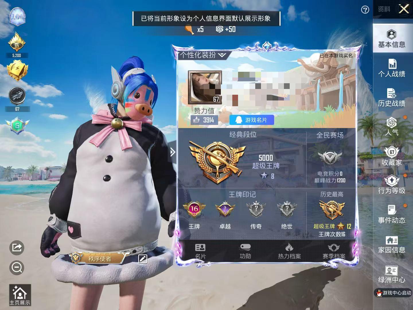 HPSJ3285943和平精英账号详情图2