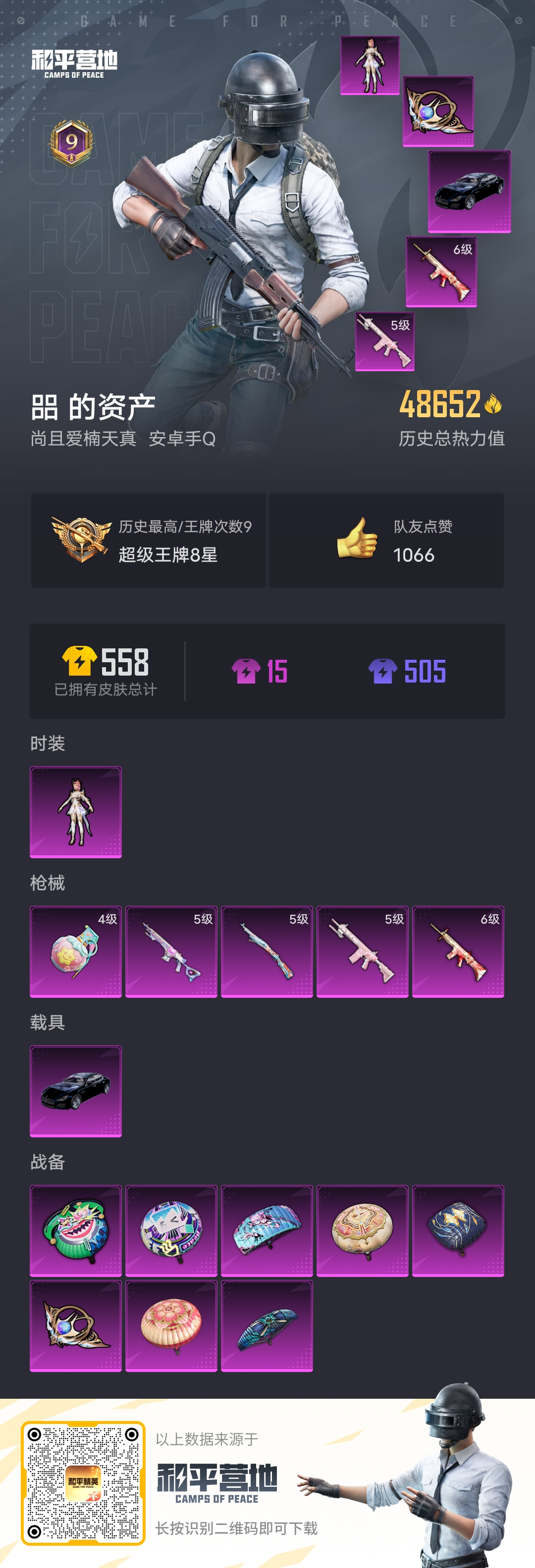 HPSJ3285945和平精英账号详情图4