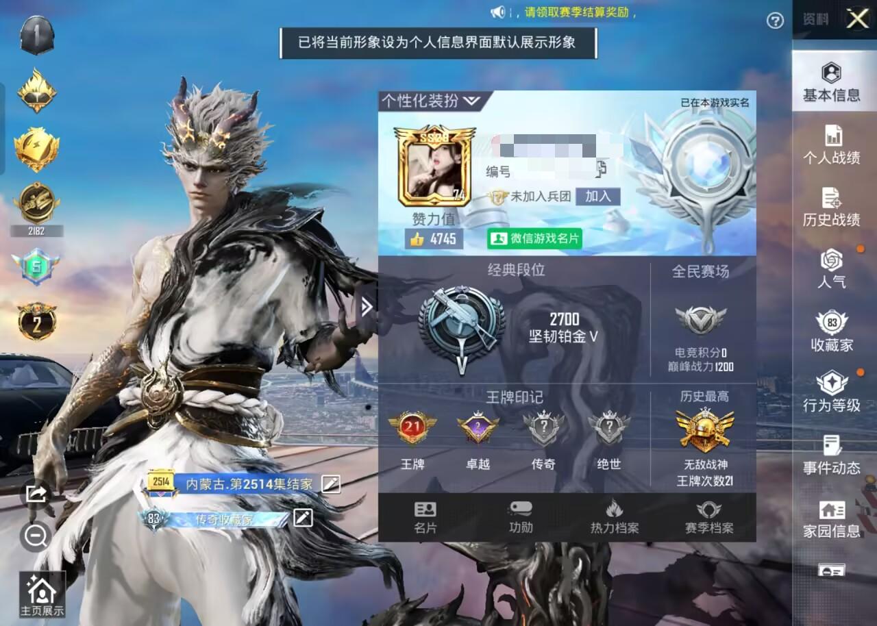 HPSJ3286152和平精英账号详情图2