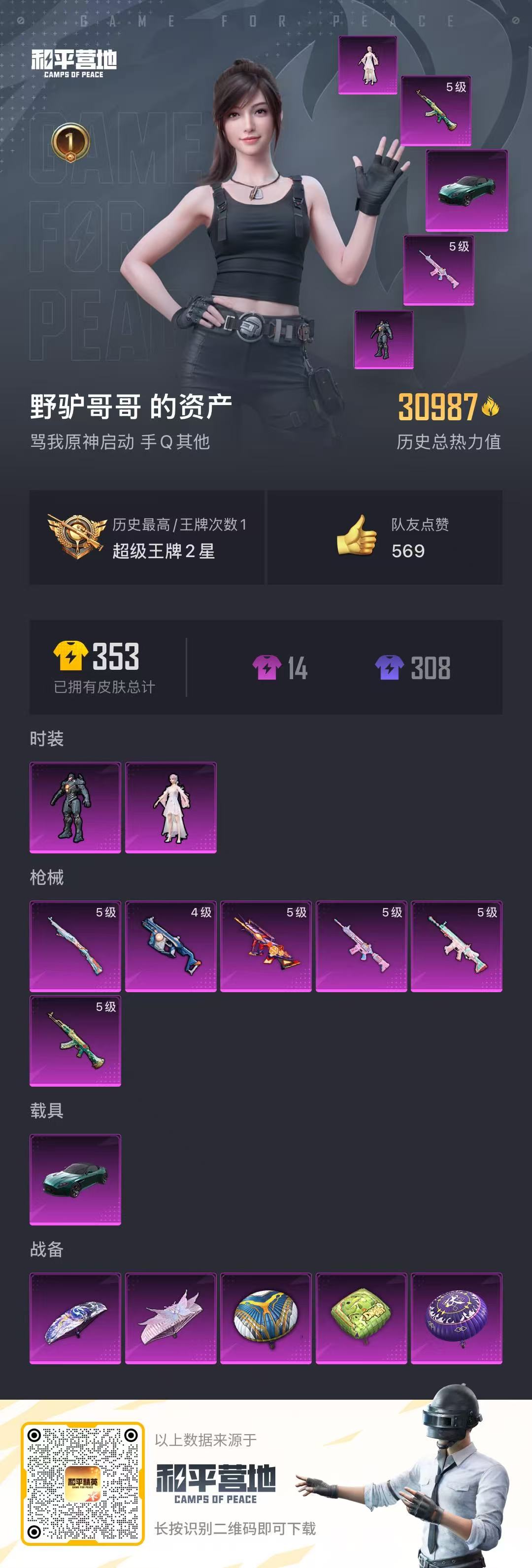HPSJ3287153和平精英账号详情图4
