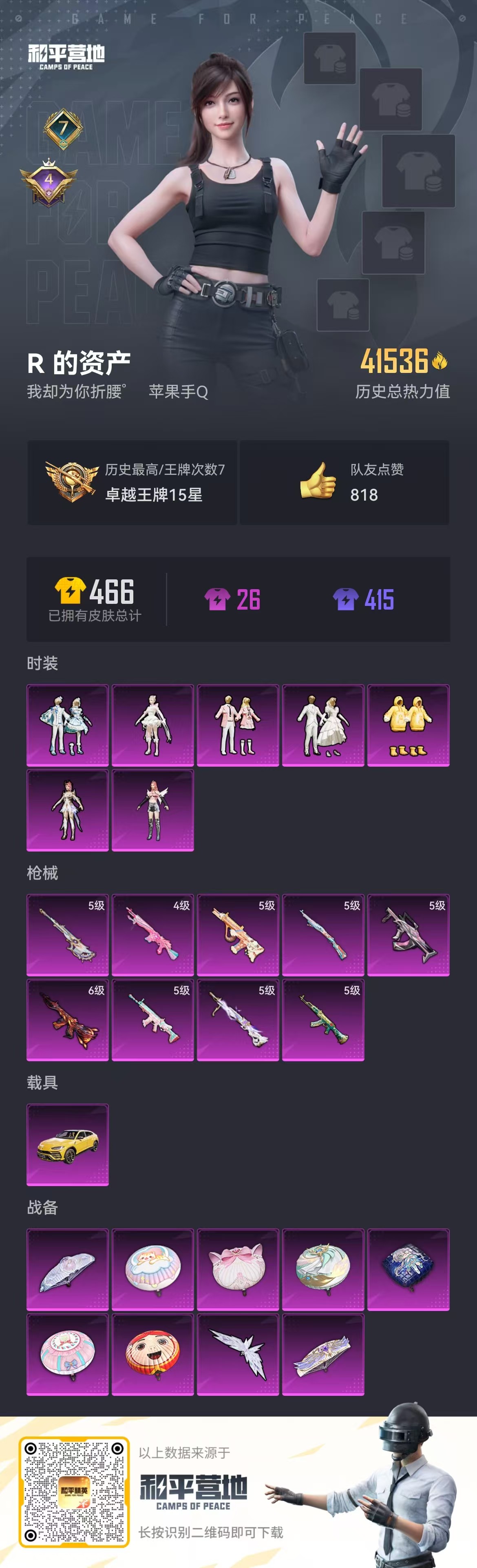 HPSJ3287373和平精英账号详情图3
