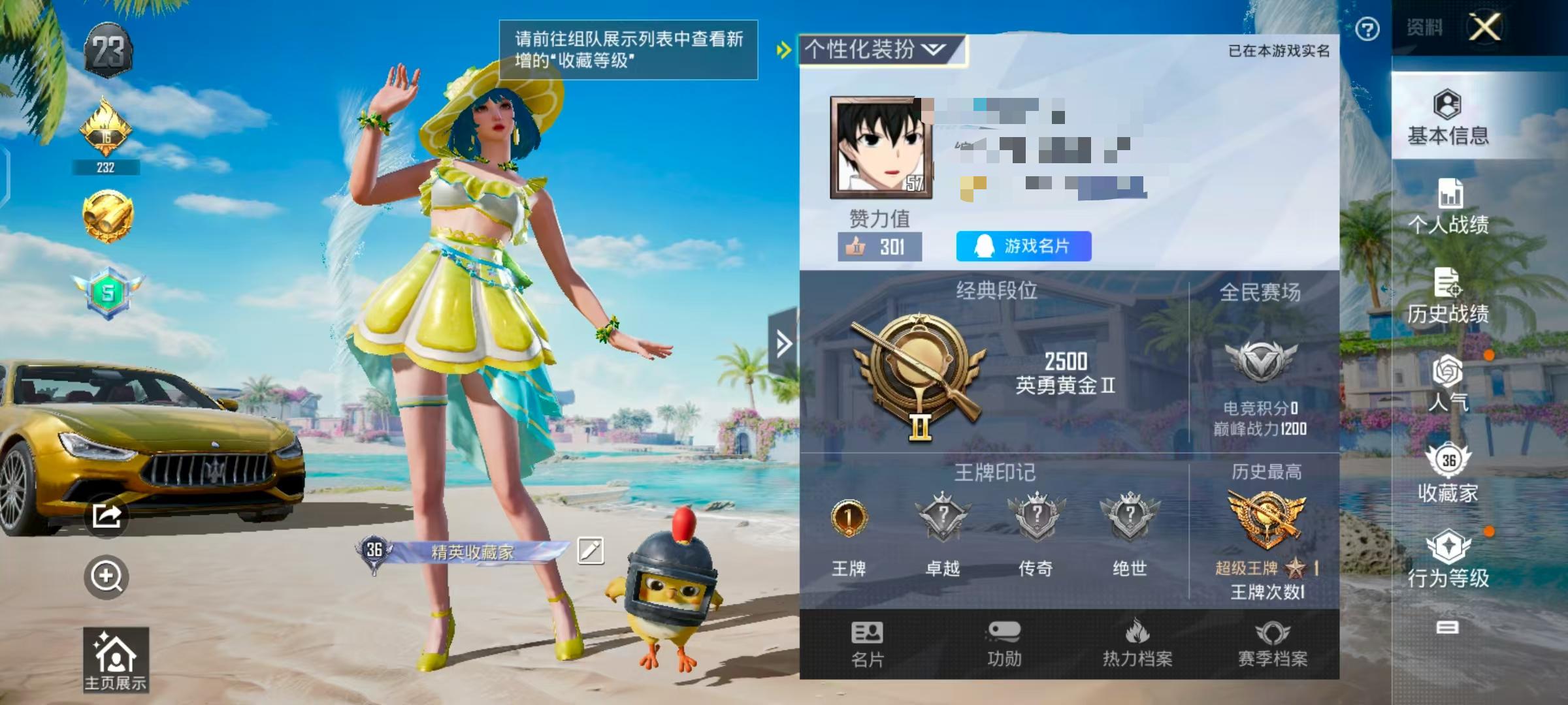 HPSJ3288490和平精英账号详情图2