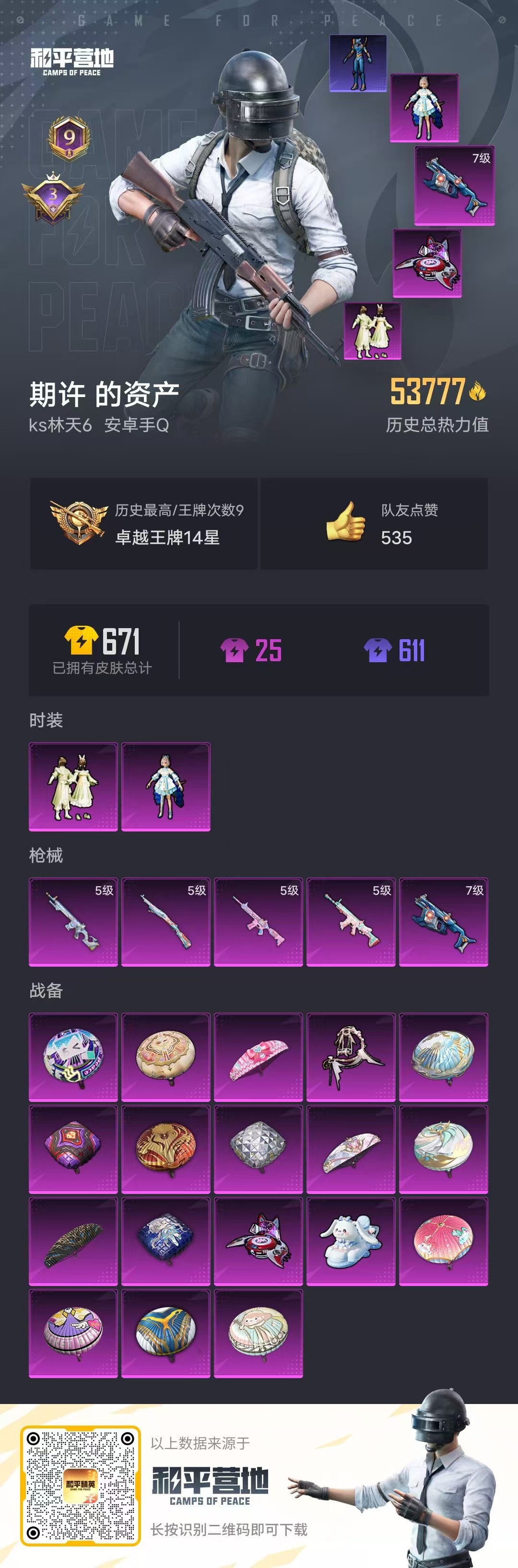 HPSJ3288439和平精英账号详情图4