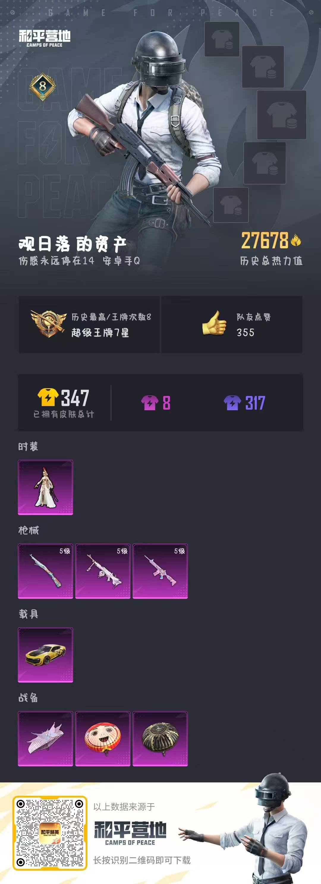 HPSJ3288897和平精英账号详情图2