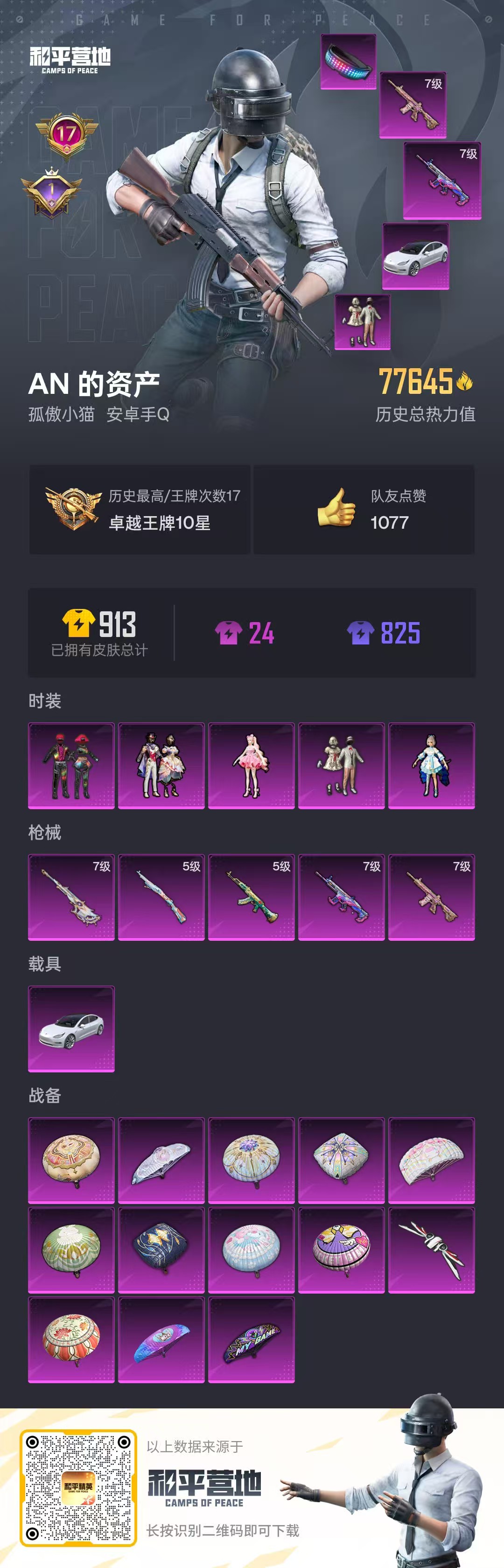 HPSJ3288888和平精英账号详情图3