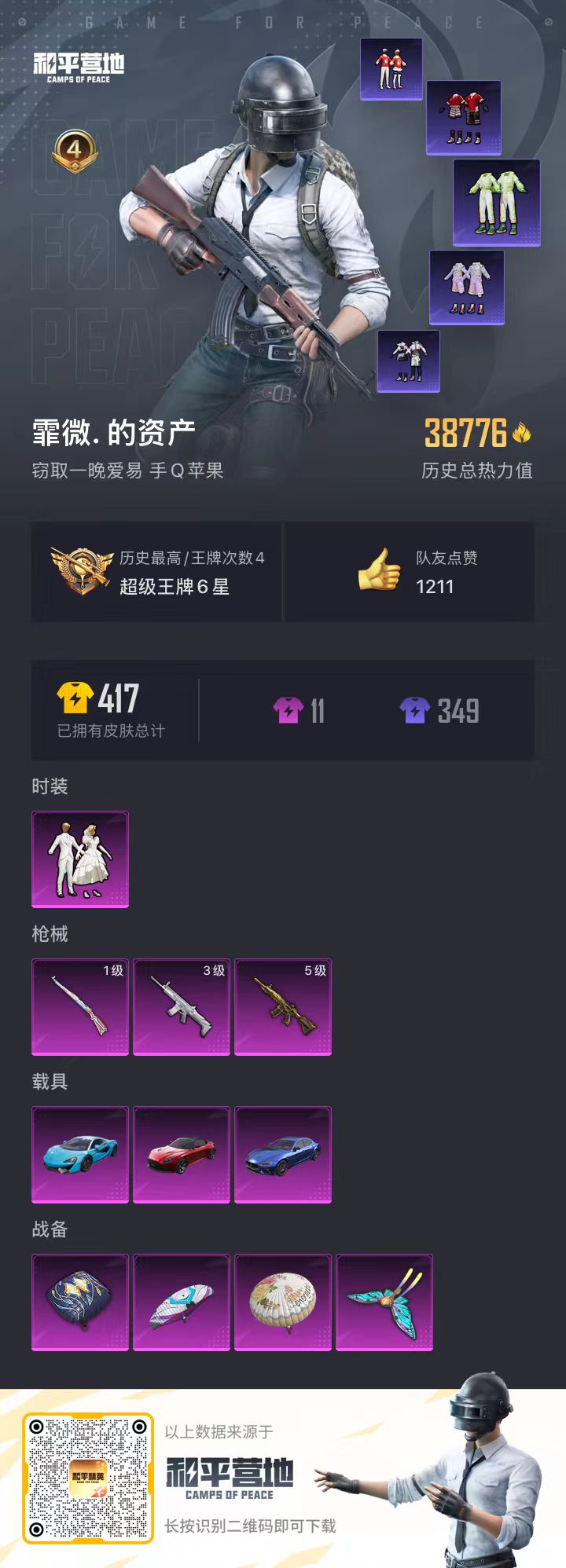 HPSJ3288723和平精英账号详情图3