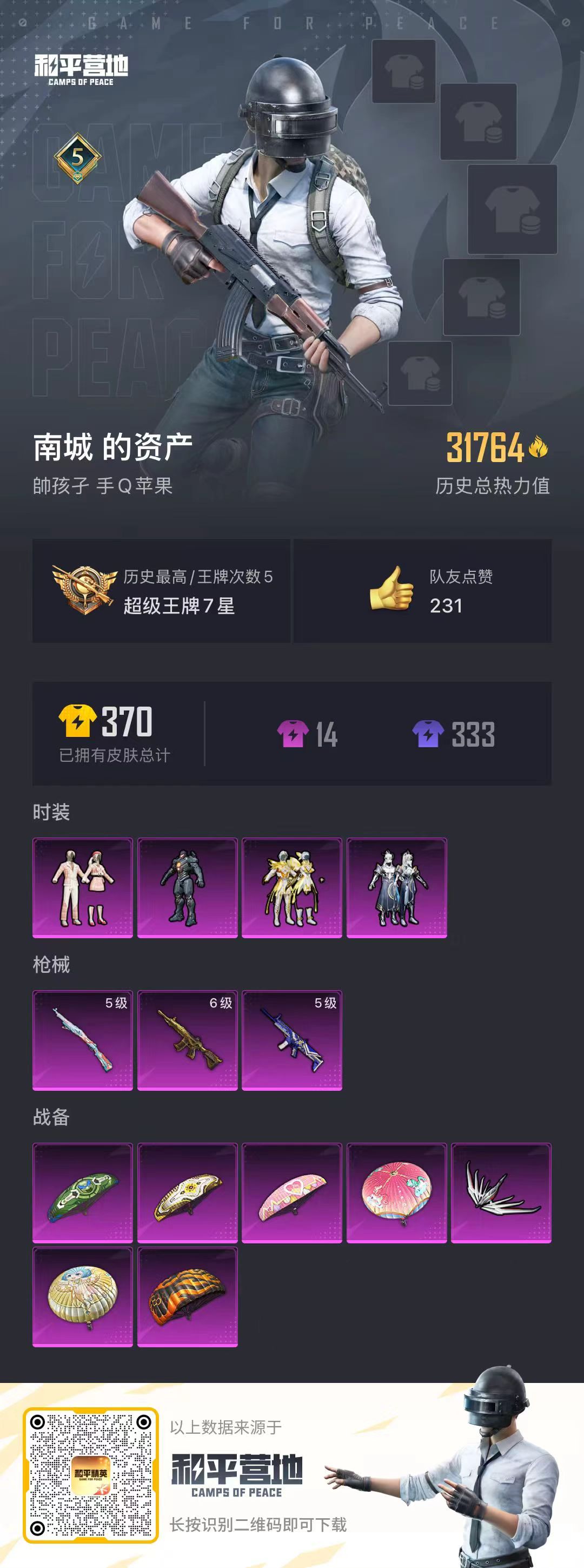 HPSJ3298656和平精英账号详情图3