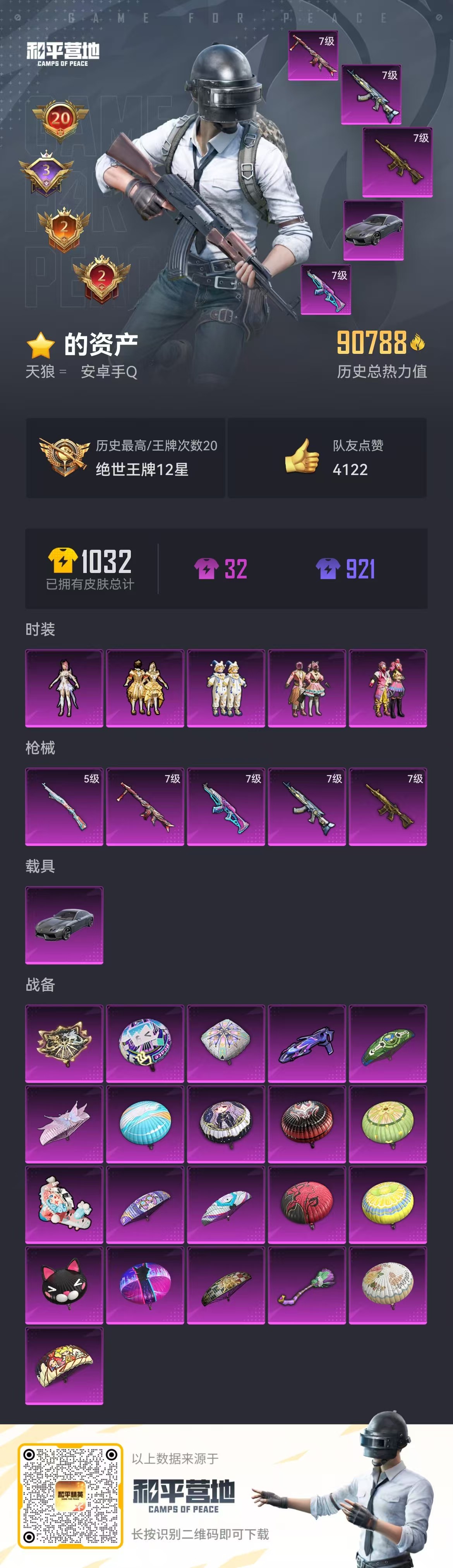 HPSJ3294243和平精英账号详情图3