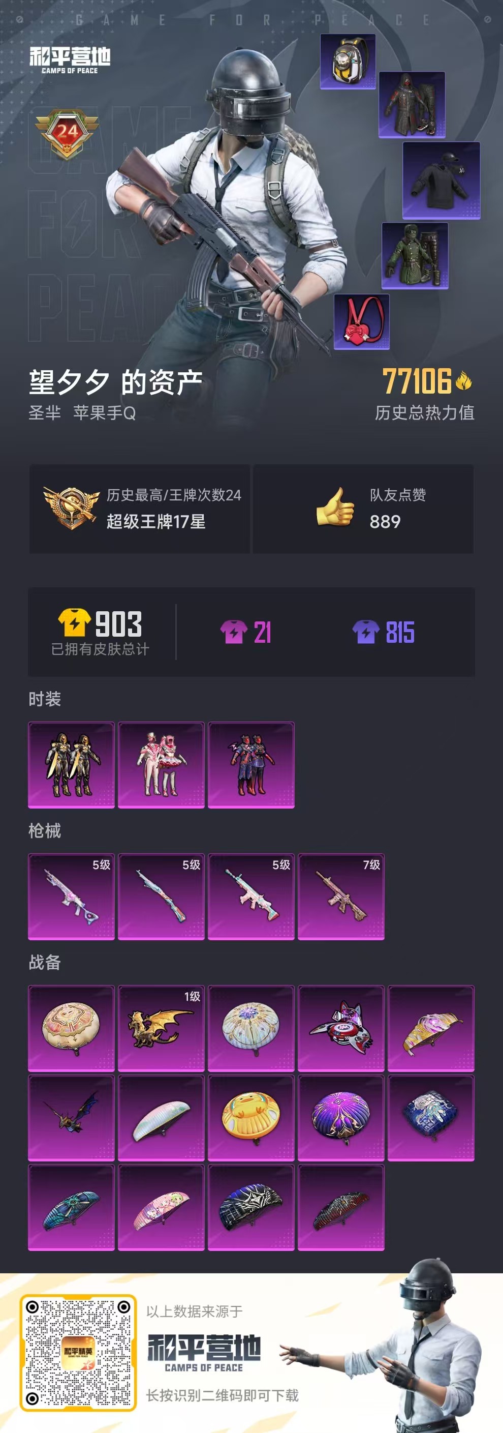 HPSJ3294360和平精英账号详情图3