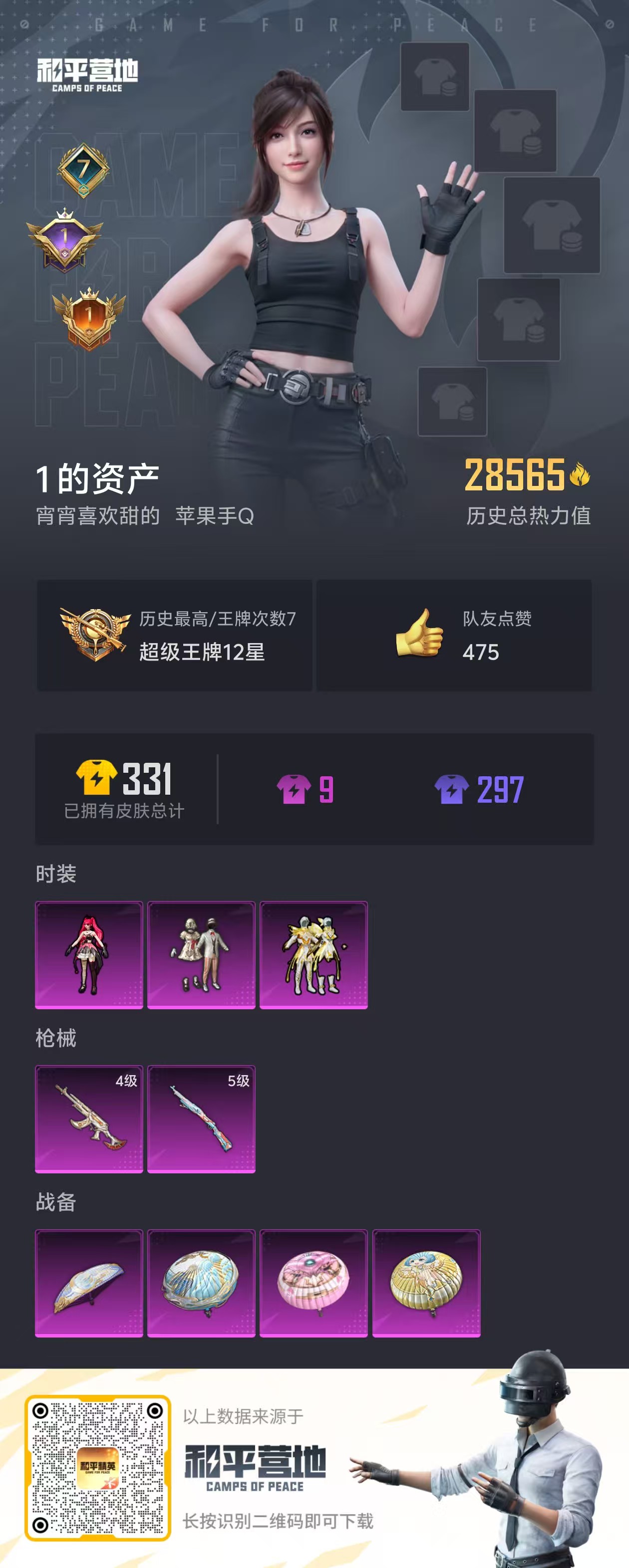 HPSJ3296884和平精英账号详情图4