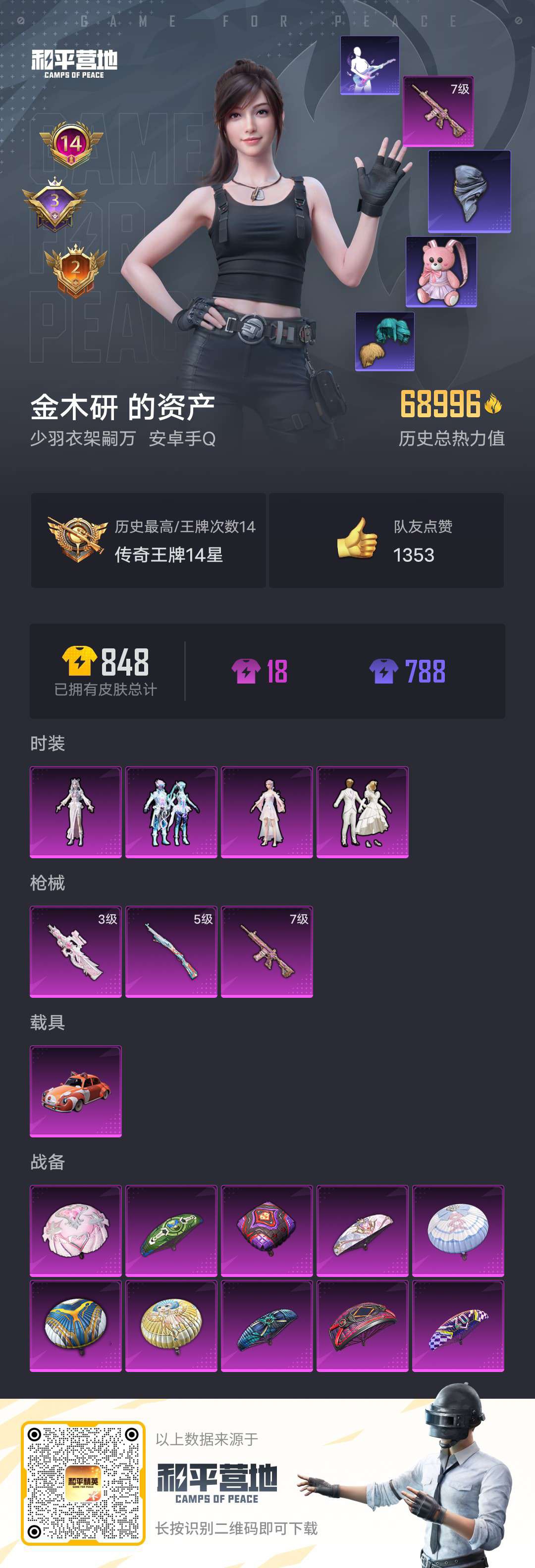 HPSJ3296756和平精英账号详情图3