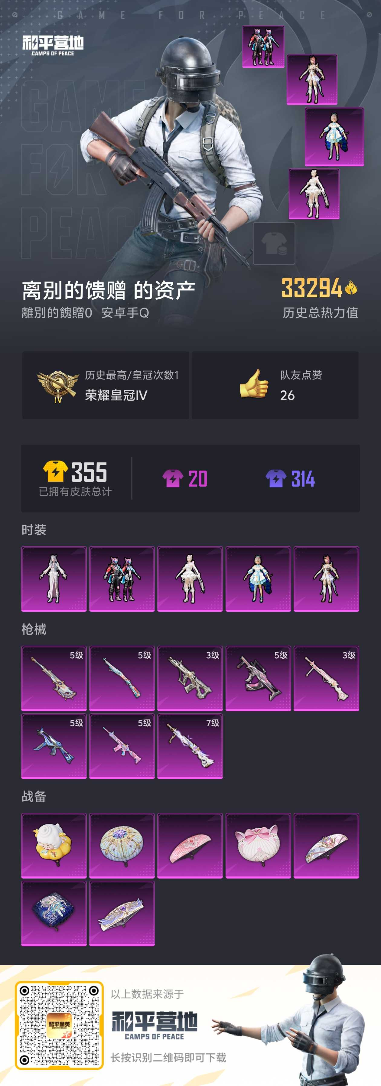 HPSJ3306716和平精英账号详情图3