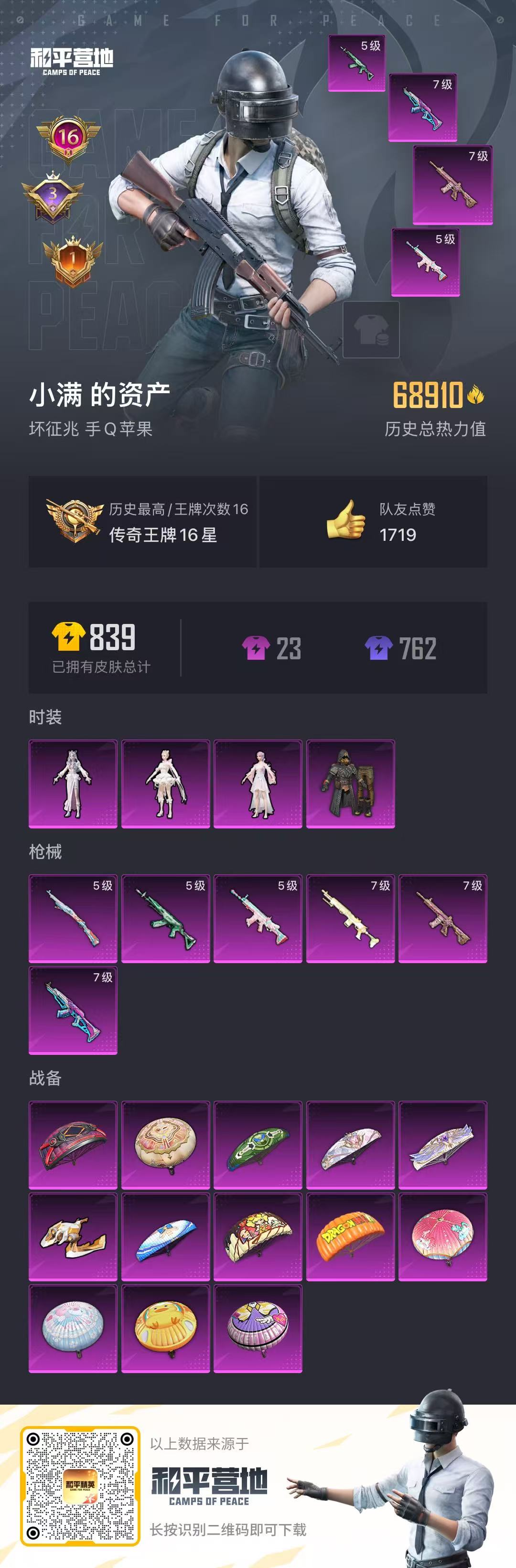 HPSJ3308739和平精英账号详情图4