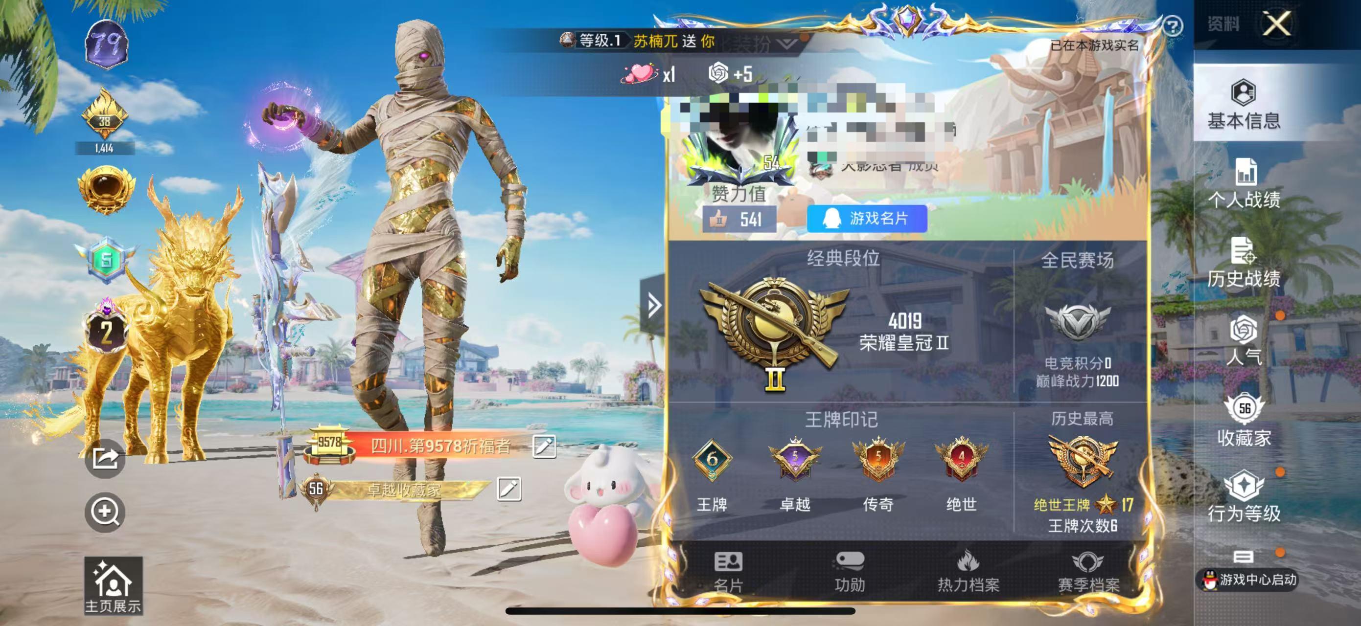 HPSJ3306596和平精英账号详情图2