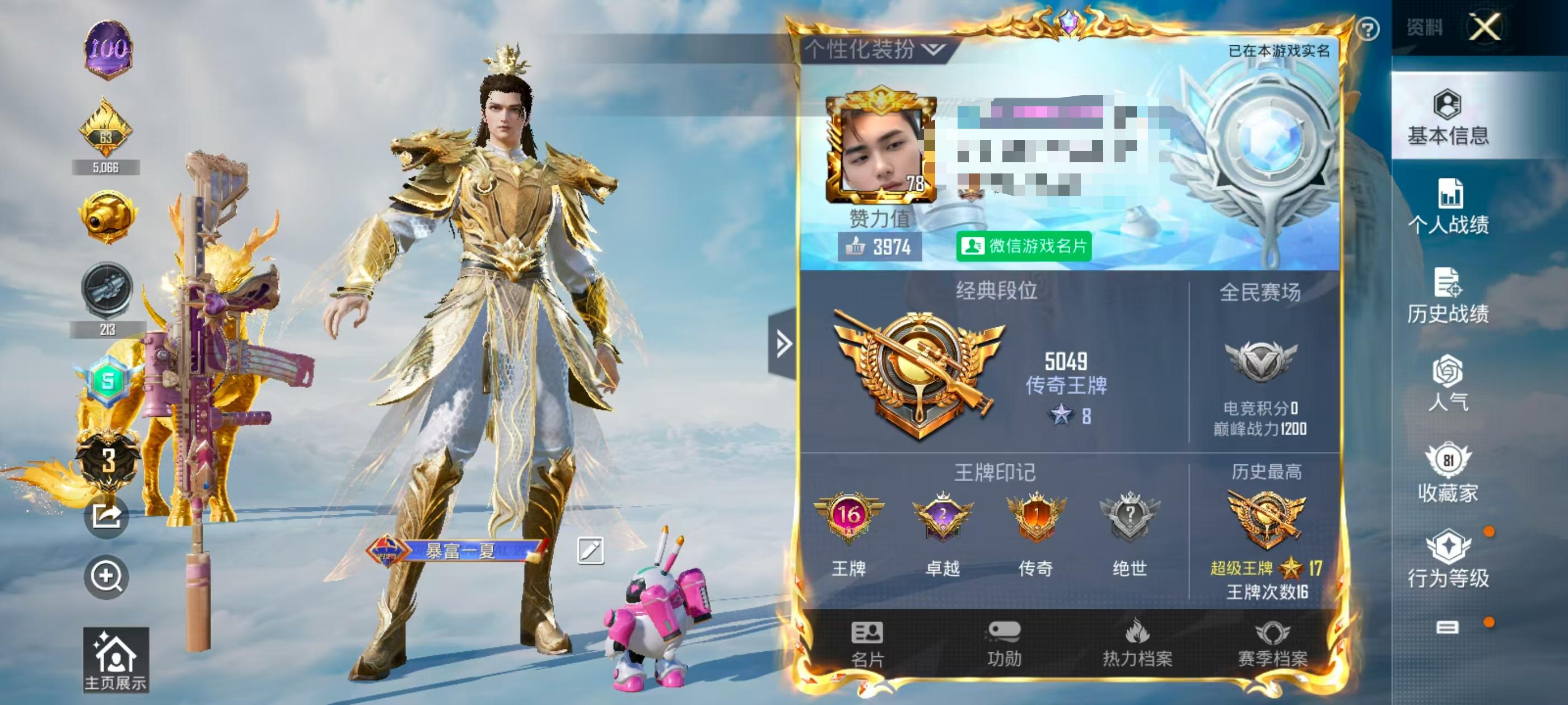 HPSJ3308737和平精英账号详情图2