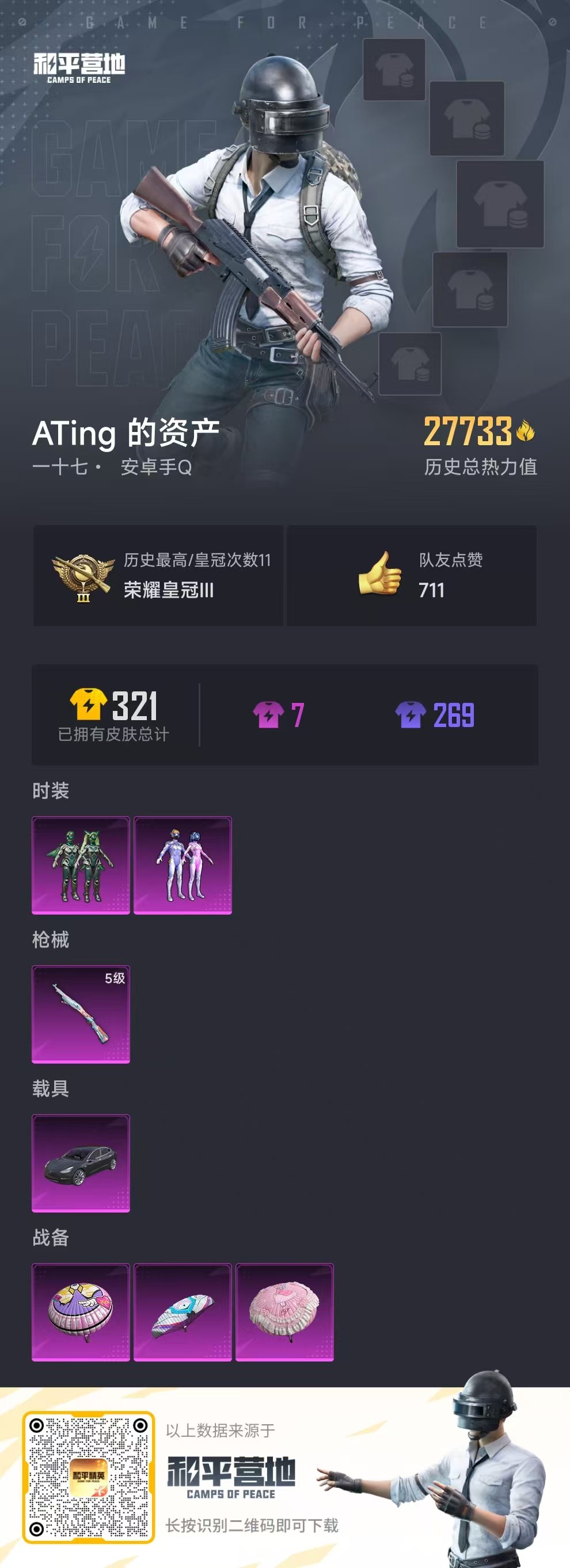 HPSJ3307633和平精英账号详情图3