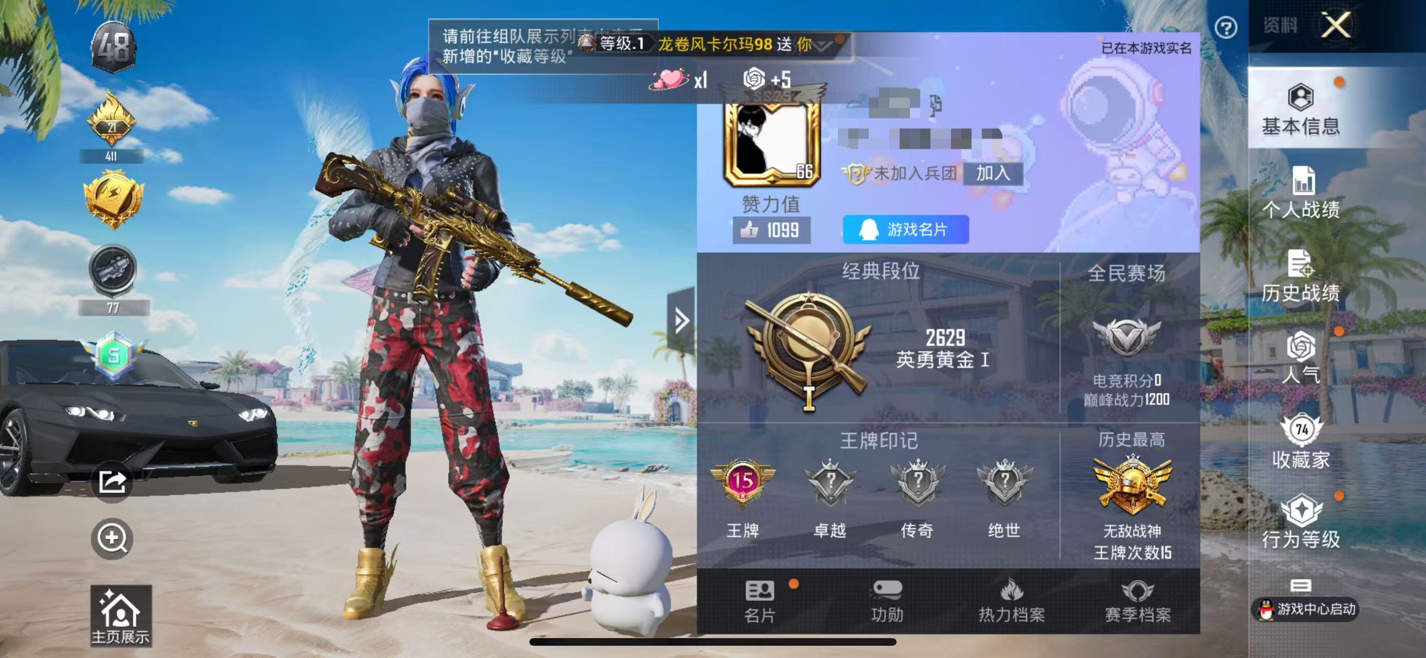 HPSJ3307577和平精英账号详情图2