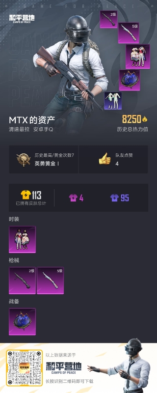 HPSJ3308729和平精英账号详情图3