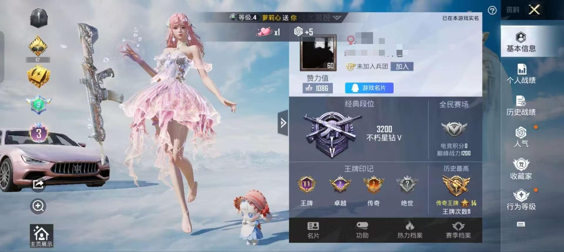 HPSJ3307452和平精英账号详情图2