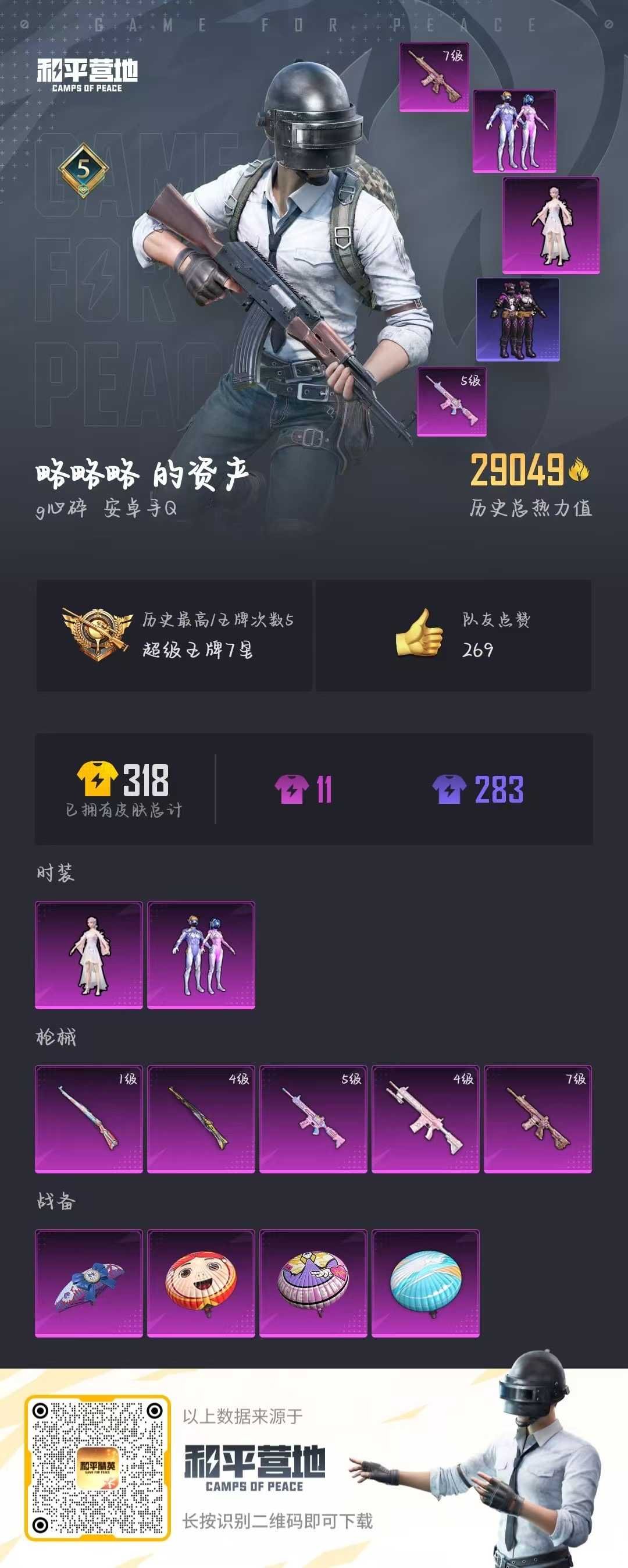 HPSJ3307391和平精英账号详情图5