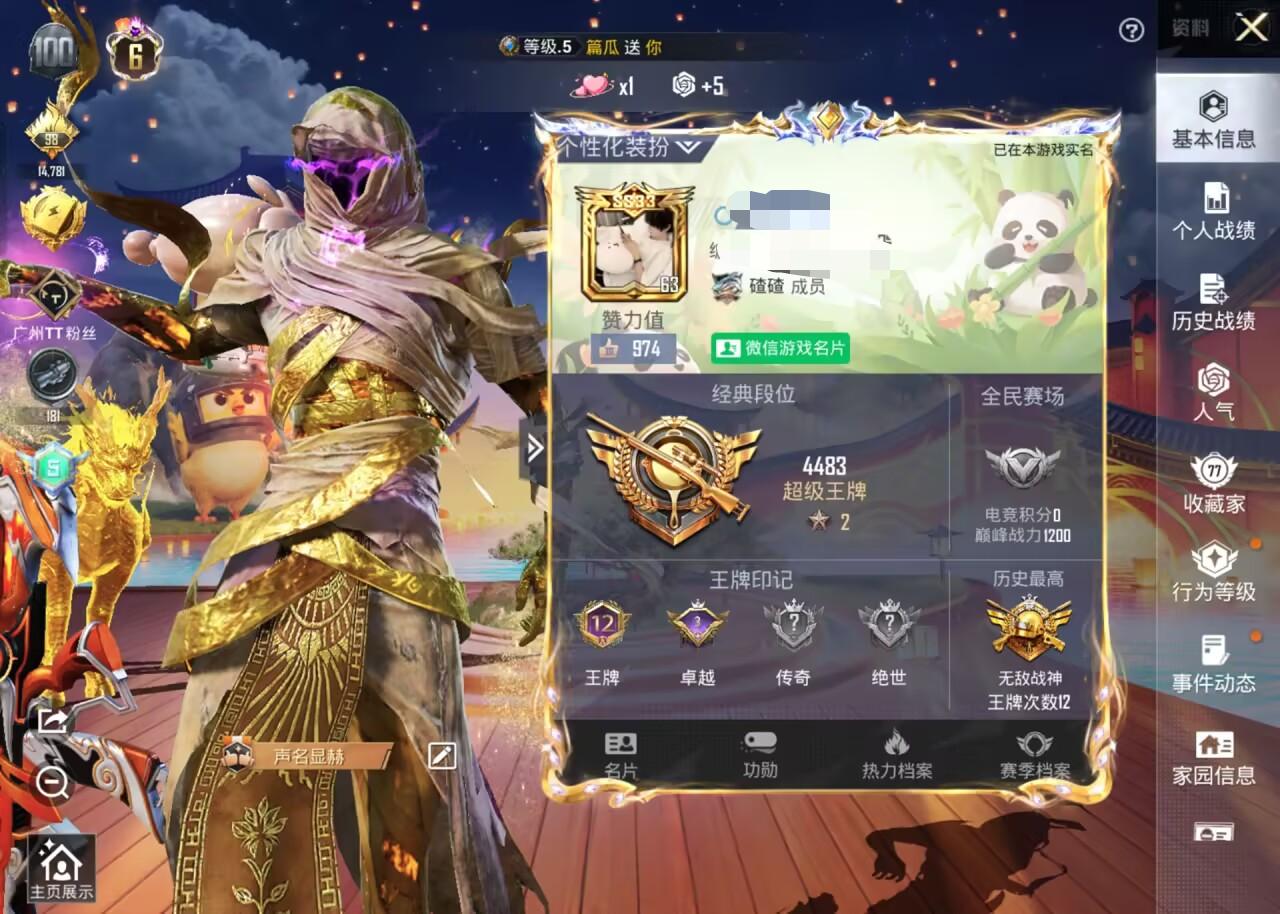 HPSJ3307989和平精英账号详情图2