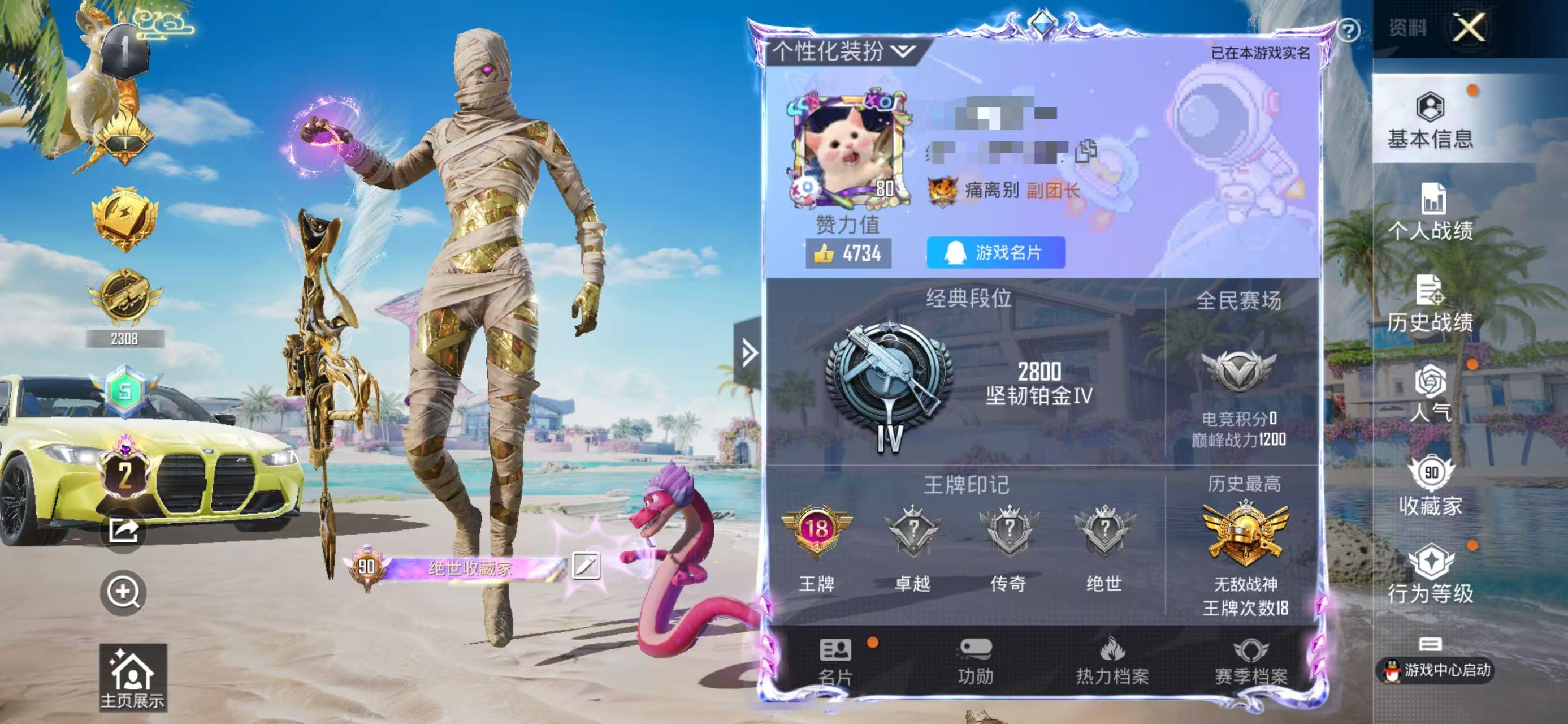HPSJ3308621和平精英账号详情图2