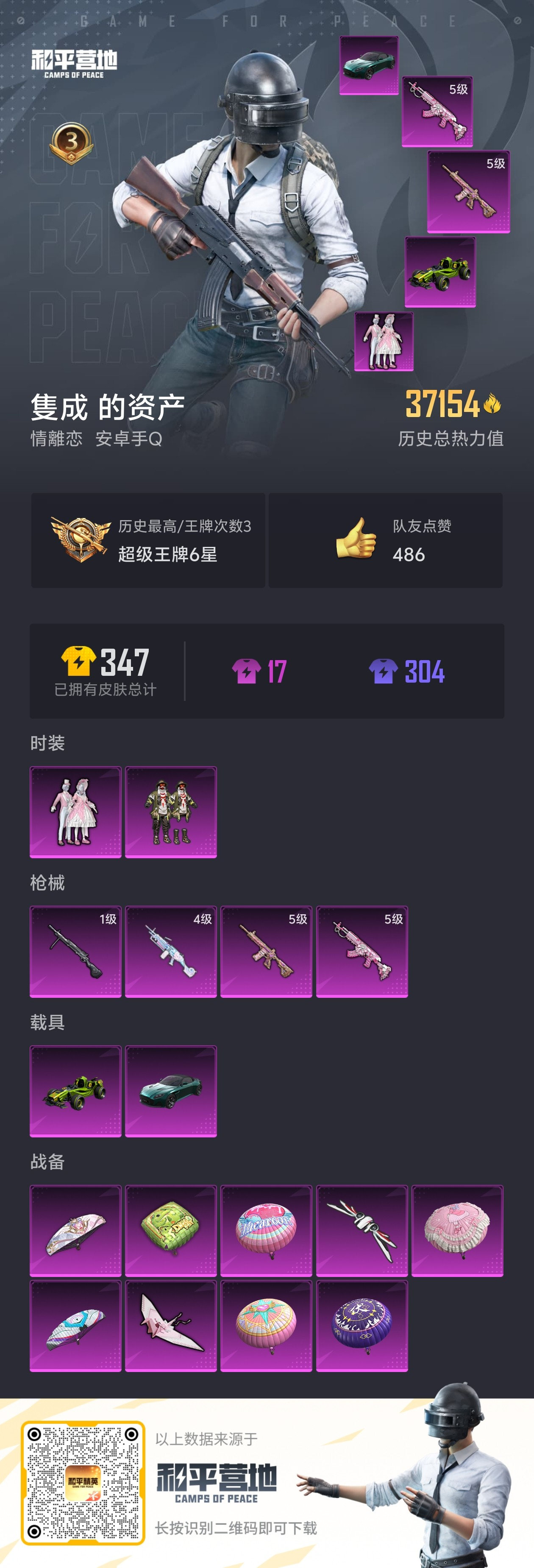 HPSJ3308787和平精英账号详情图4