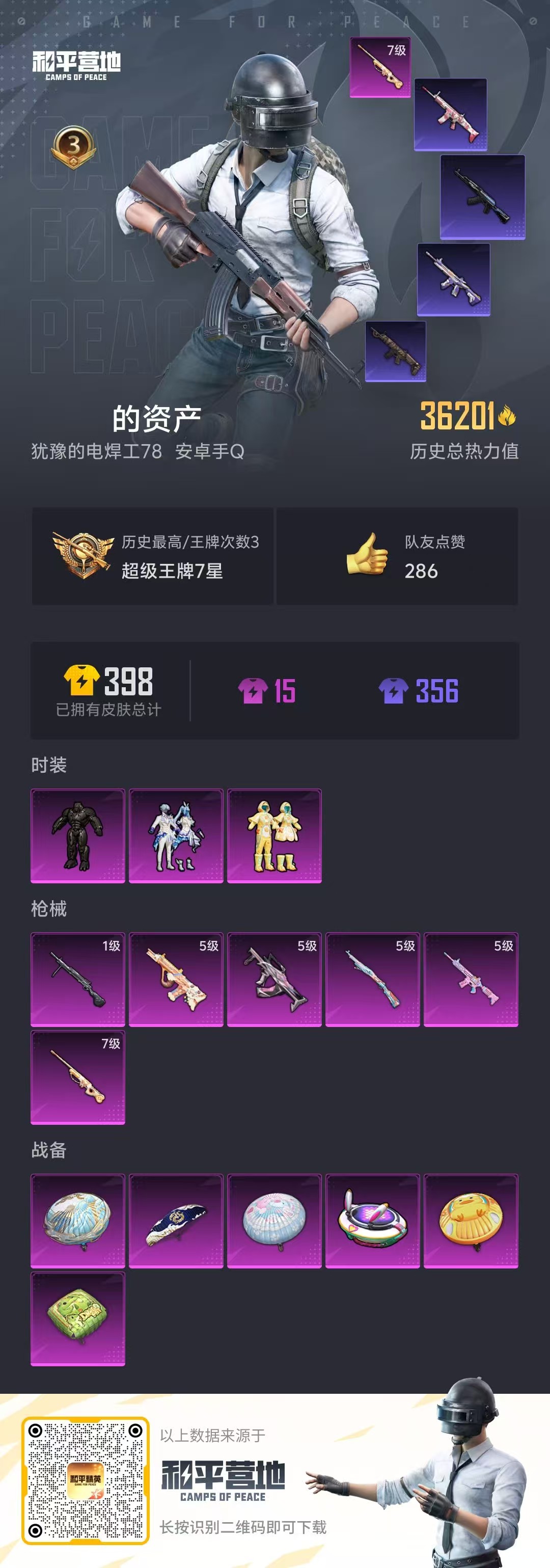 HPSJ3308535和平精英账号详情图3