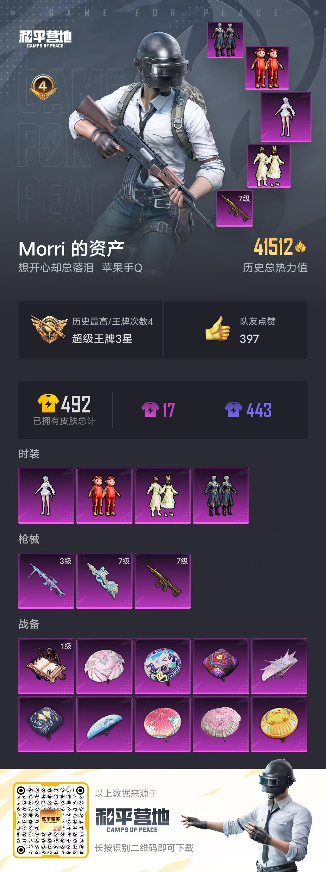 HPSJ3308560和平精英账号详情图3