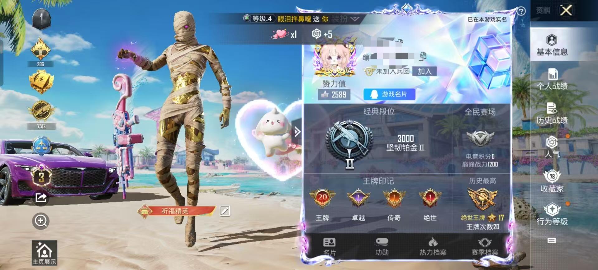HPSJ3308570和平精英账号详情图2