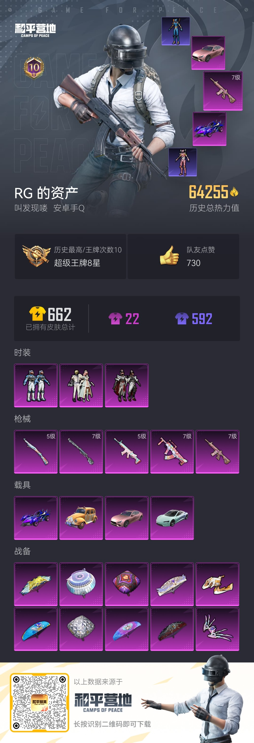 HPSJ3308625和平精英账号详情图4