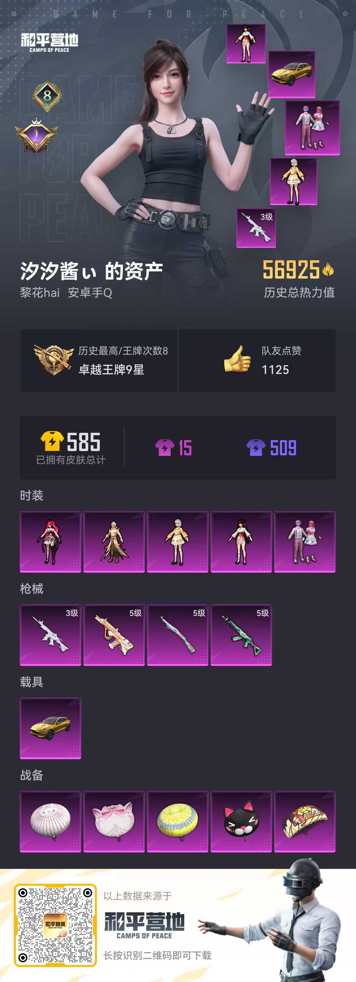 HPSJ3310811和平精英账号详情图3