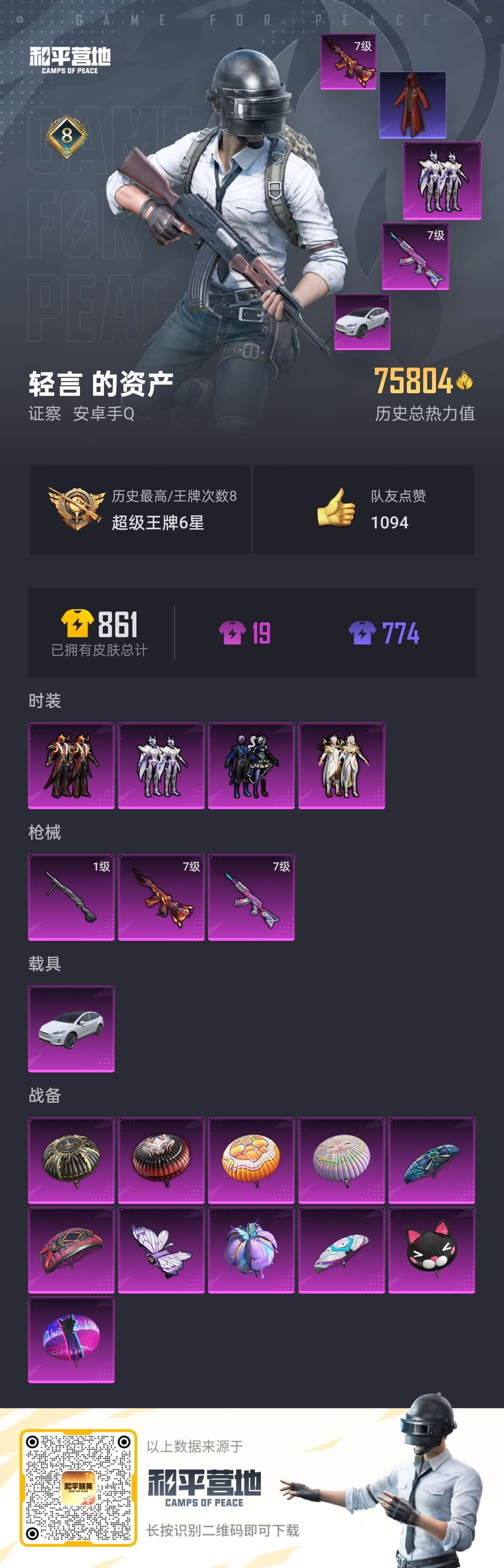 HPSJ3309221和平精英账号详情图2