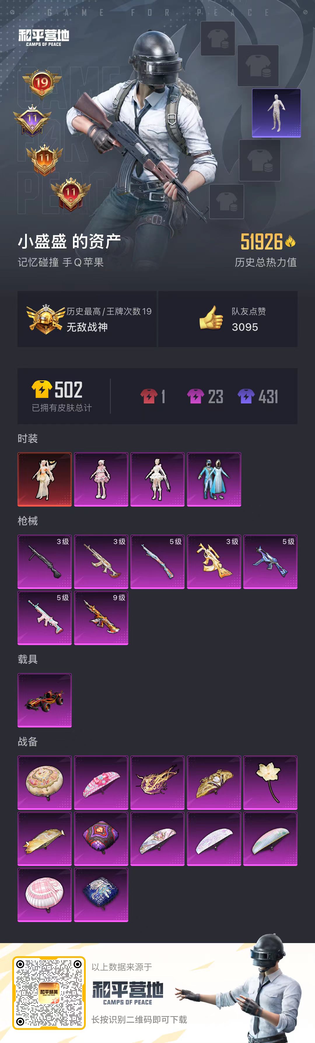 HPSJ3309313和平精英账号详情图3
