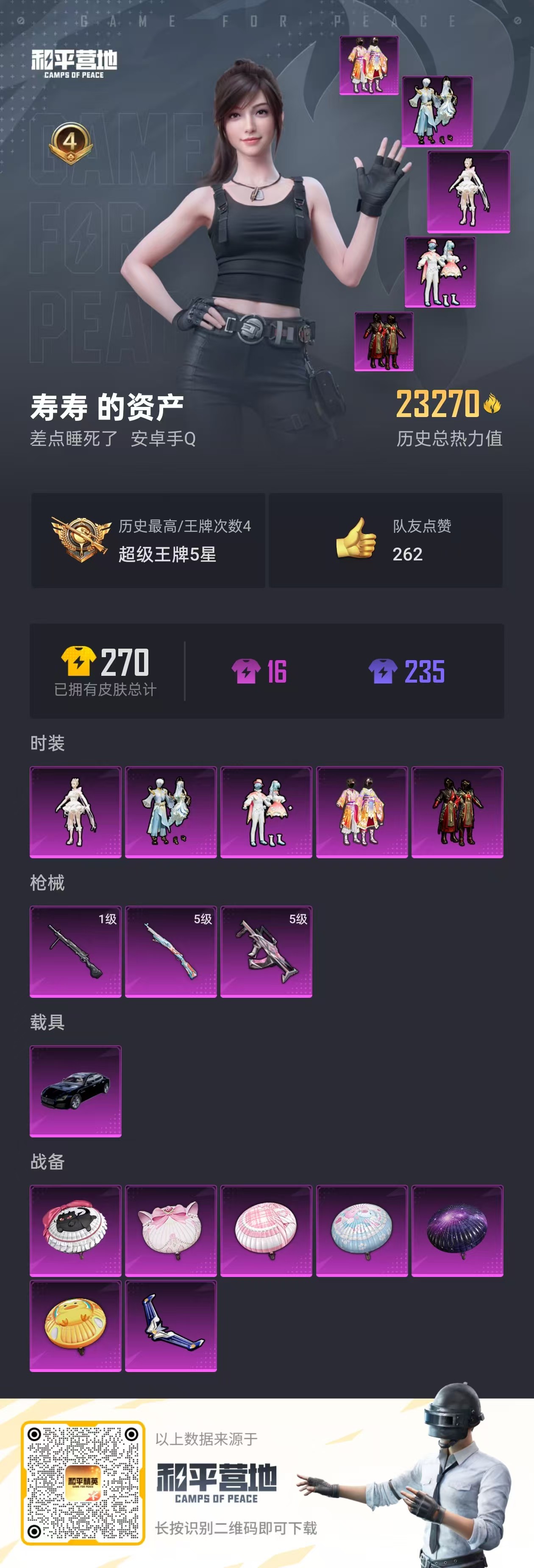 HPSJ3309759和平精英账号详情图3