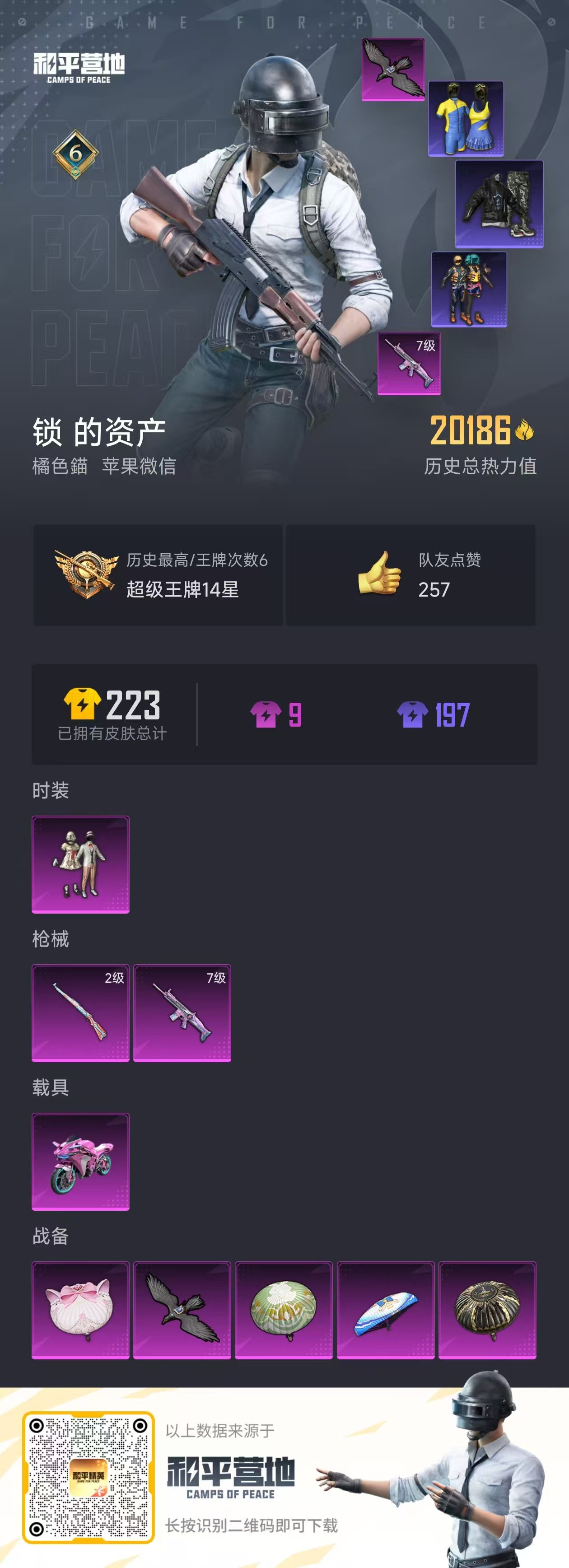 HPSJ3309744和平精英账号详情图3