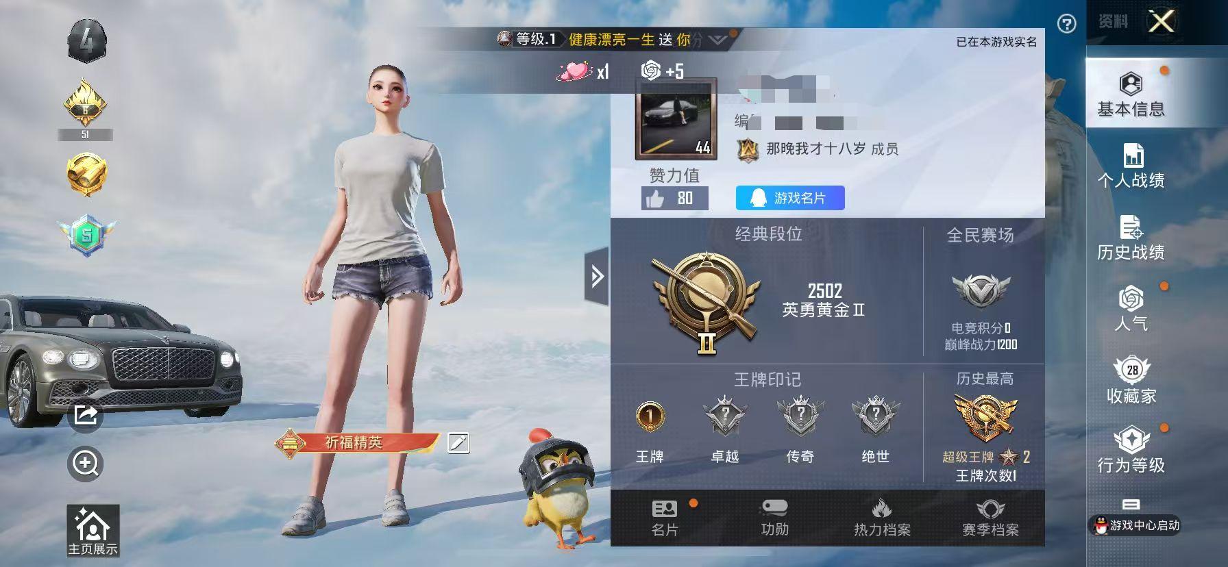 HPSJ3309802和平精英账号详情图2