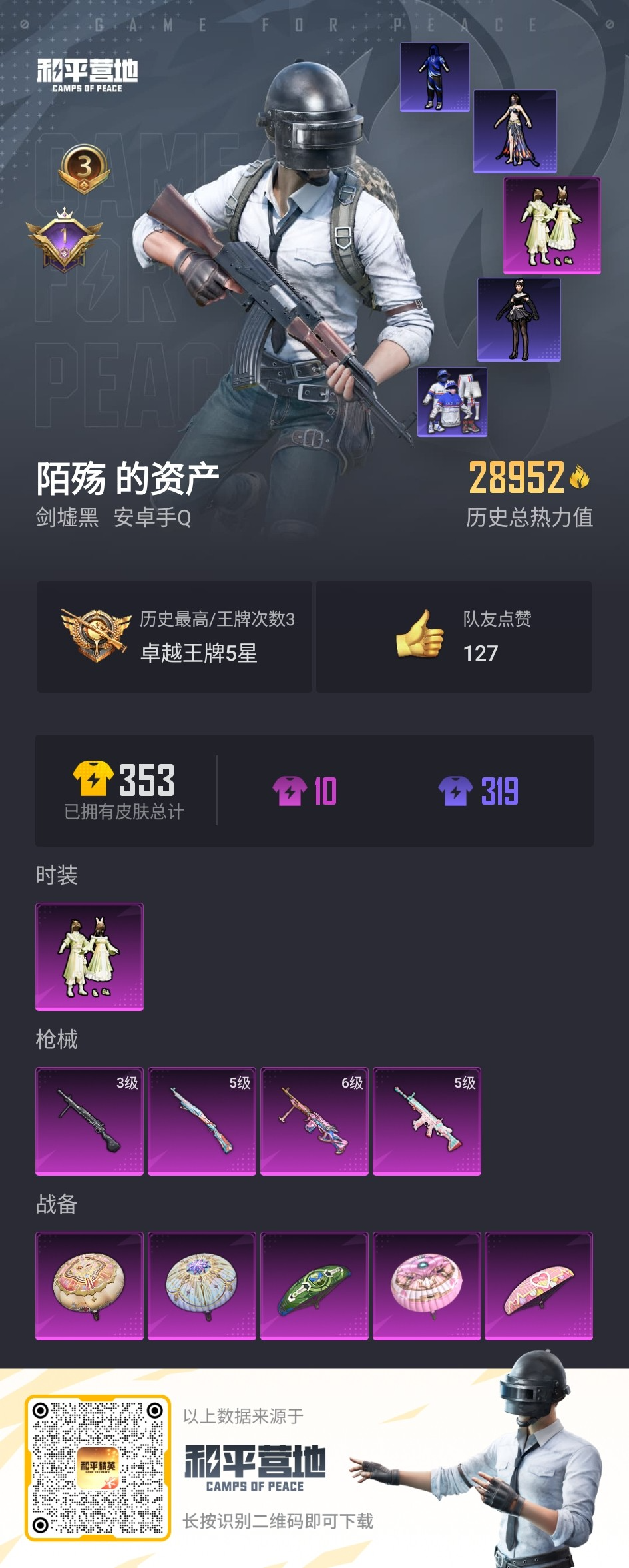 HPSJ3310163和平精英账号详情图3