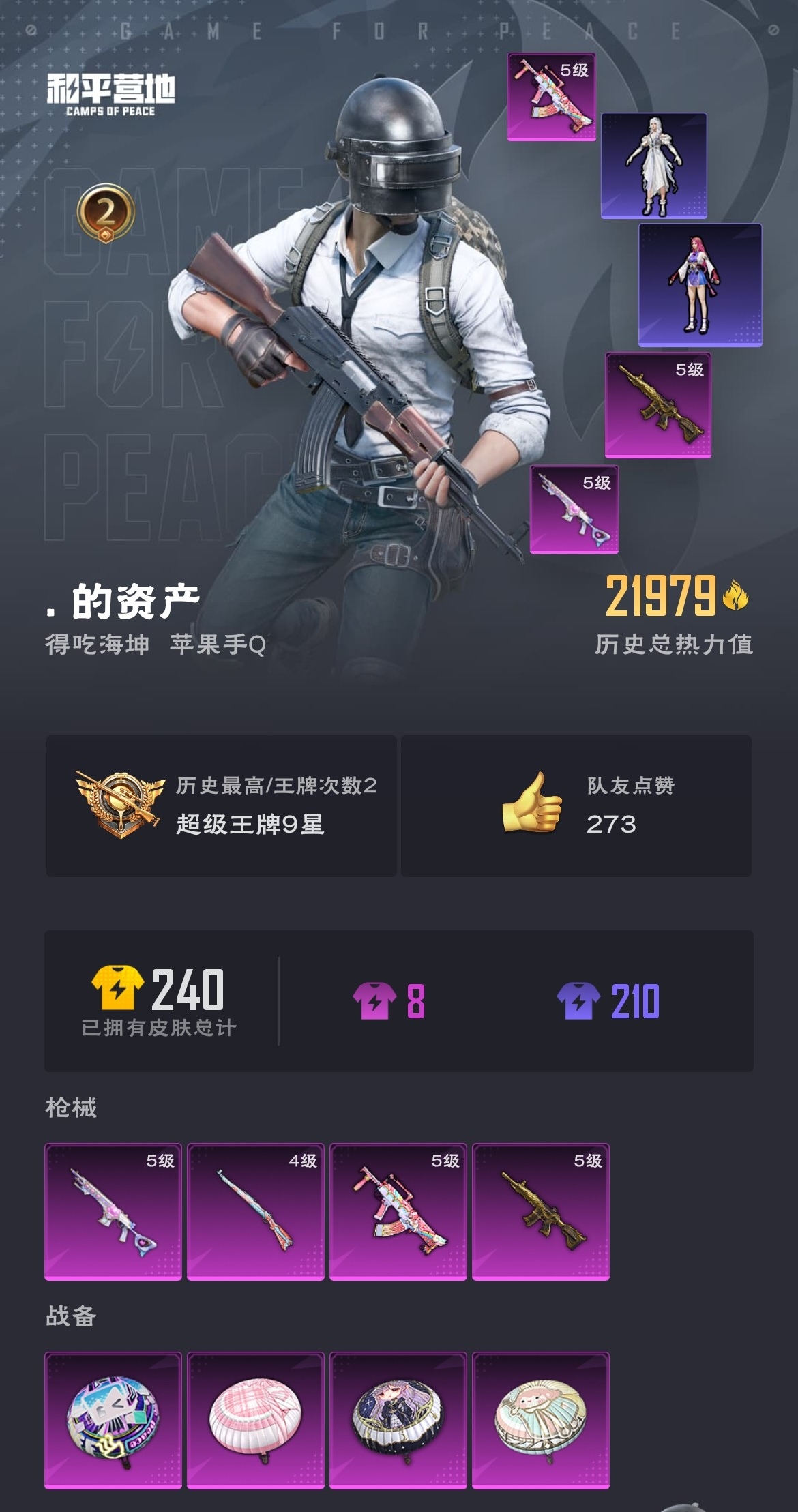 HPZM3310620和平精英账号详情图2