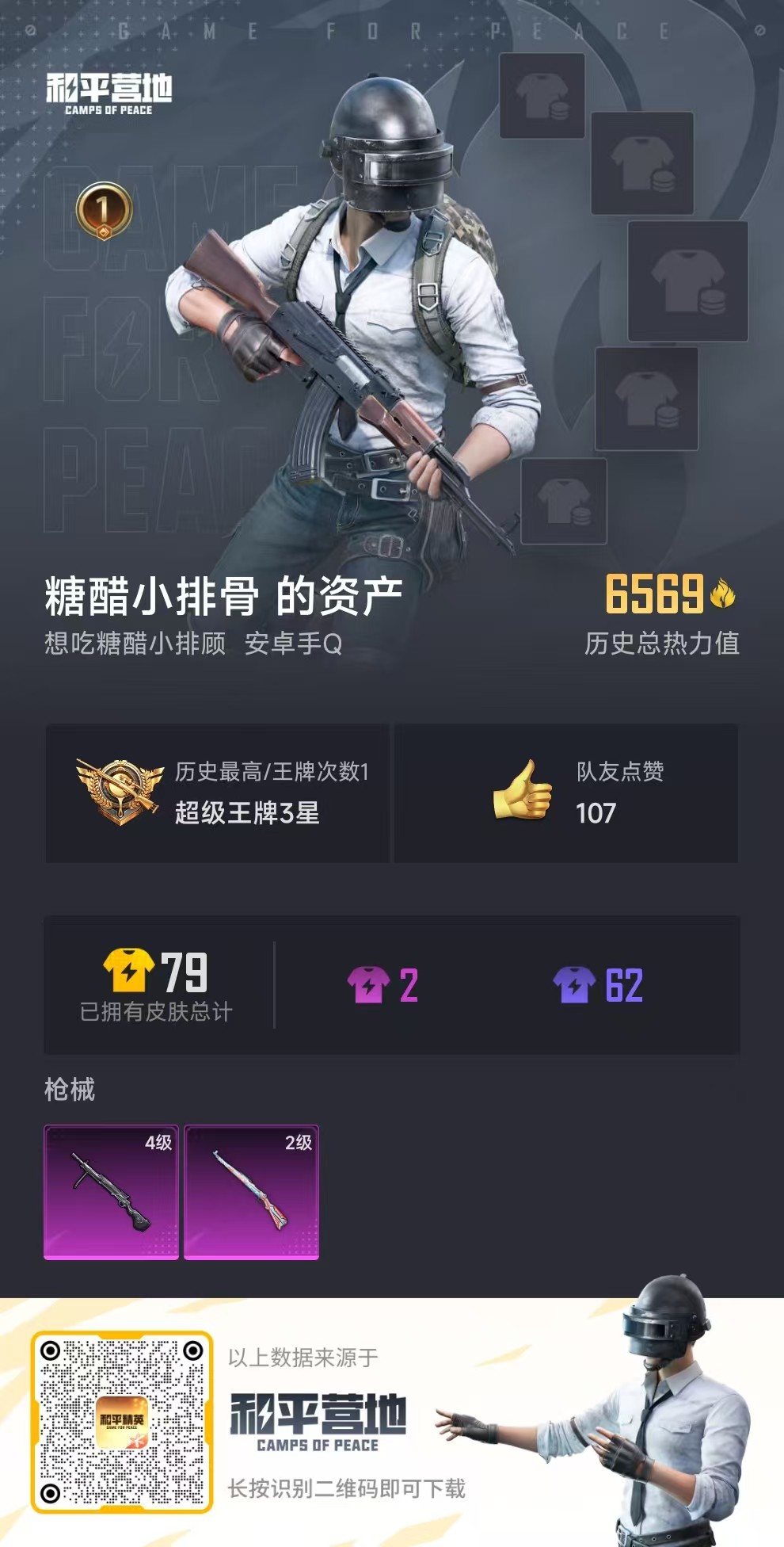 HPSJ3310480和平精英账号详情图3